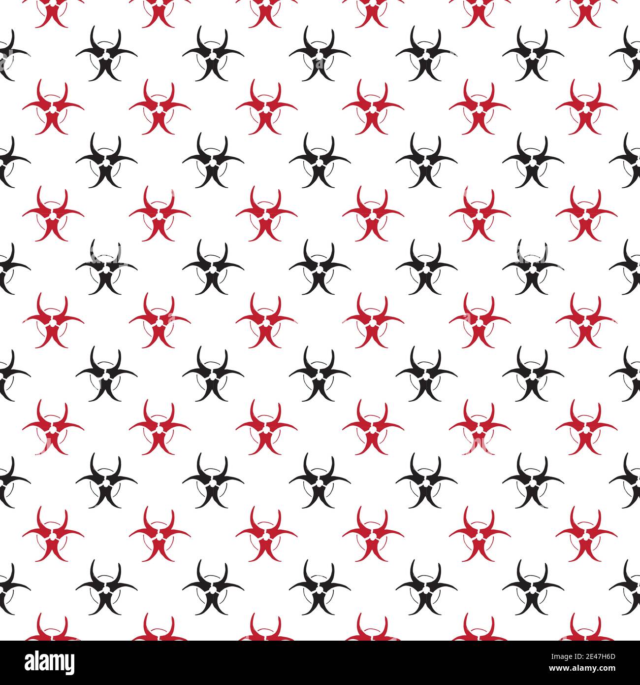 Biohazard symbol Seamless Pattern, Hand Drawn icon background. Vector ...