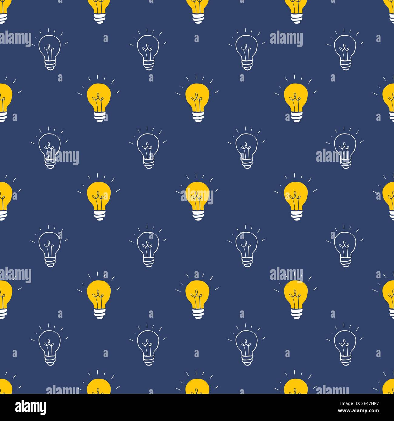 Light bulb Seamless Pattern hand drawn. Vector Illustration Stock ...