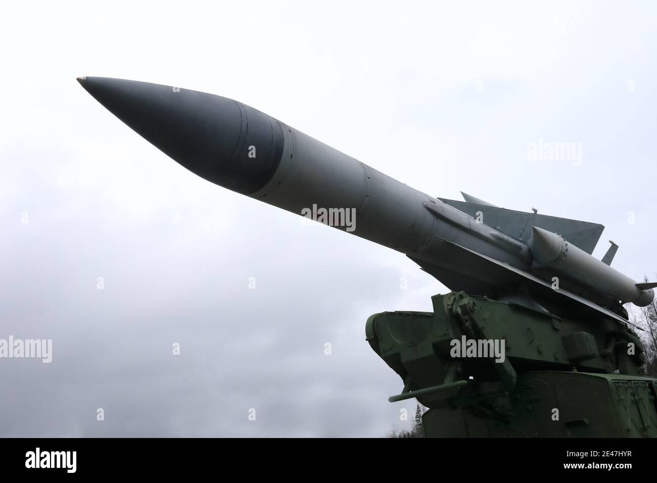 Details of anti-aircraft missile launcher C-200, Russia Stock Photo