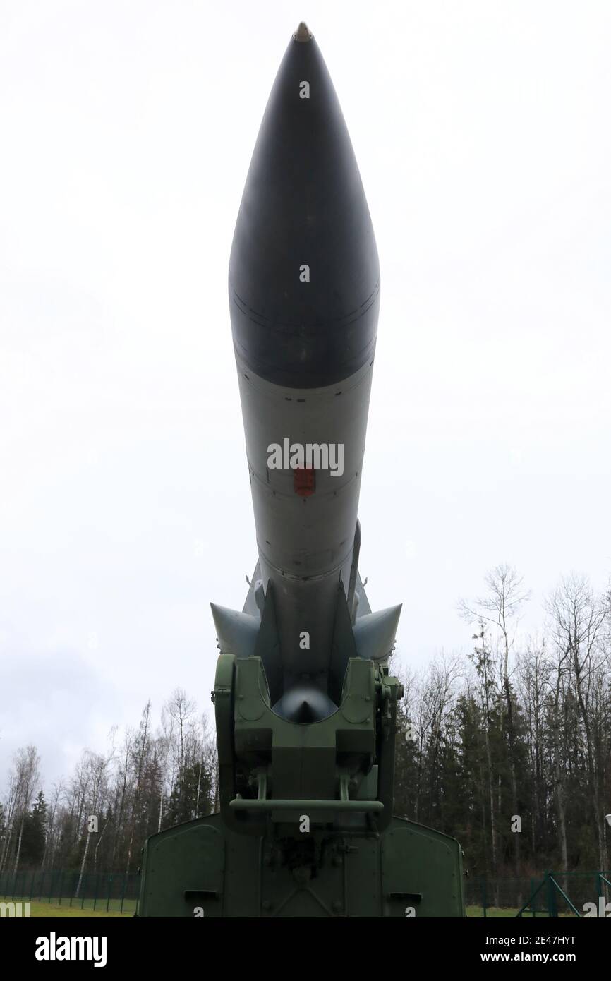 View of anti-aircraft missile launcher C-200, Russia Stock Photo