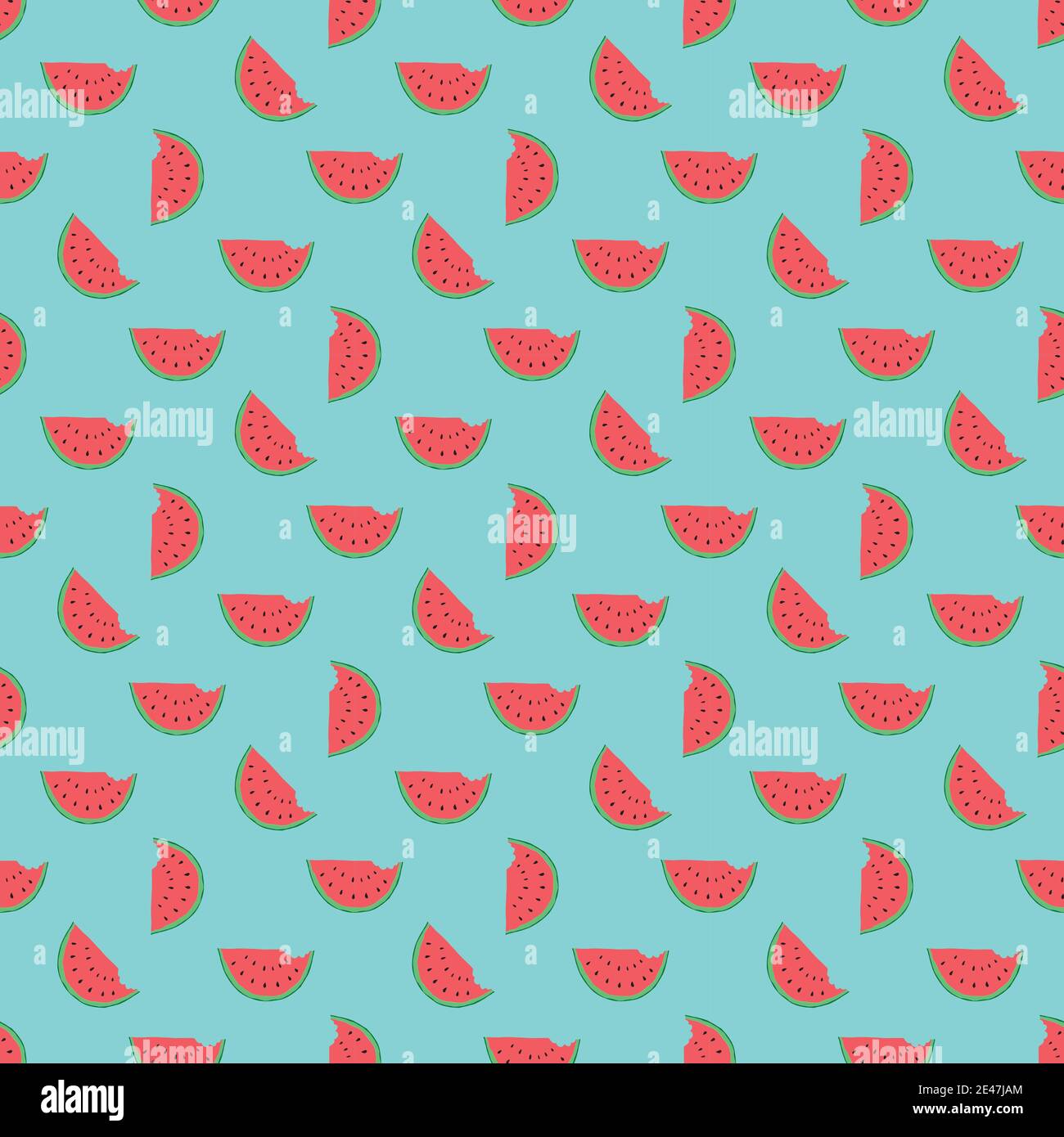 Watermelon Seamless Pattern hand drawn. Vector Illustration Stock ...