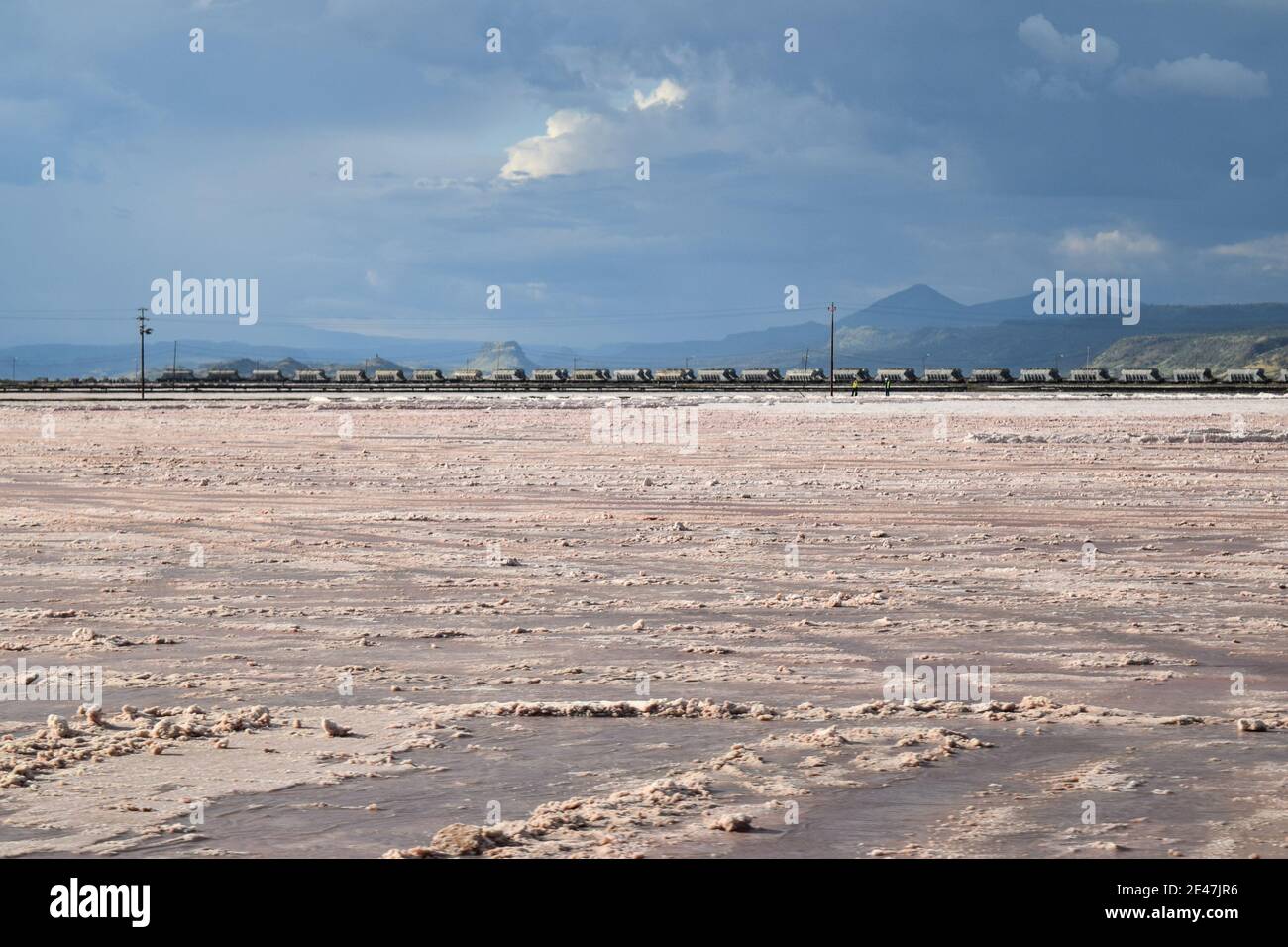 Scenic landscapes against sky at Lake Magadi, Kenya Stock Photo