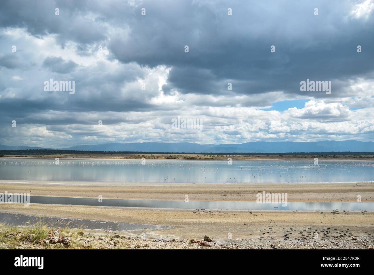 Scenic landscapes against sky at Lake Magadi, Kenya Stock Photo
