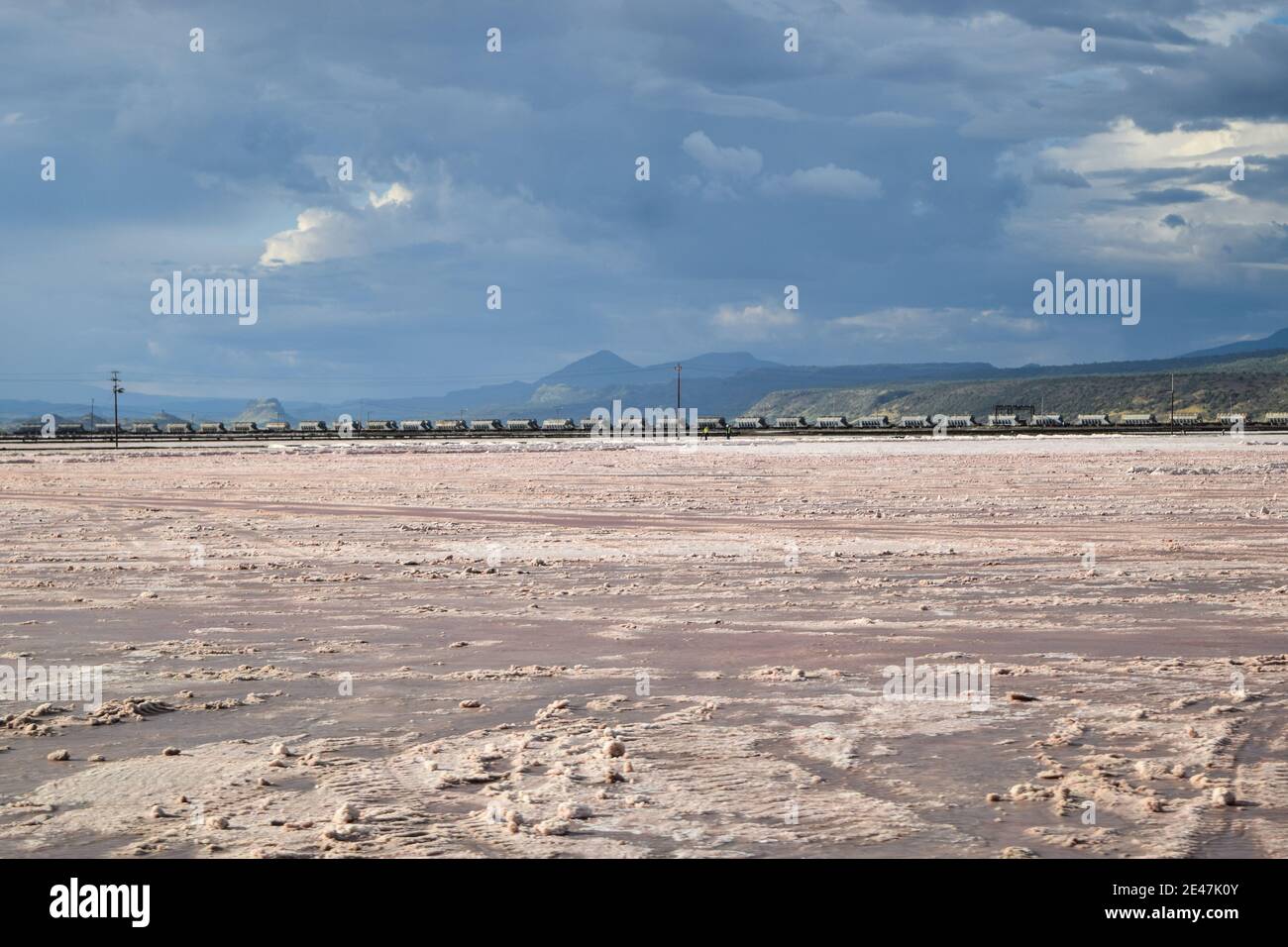 Scenic landscapes against sky at Lake Magadi, Kenya Stock Photo