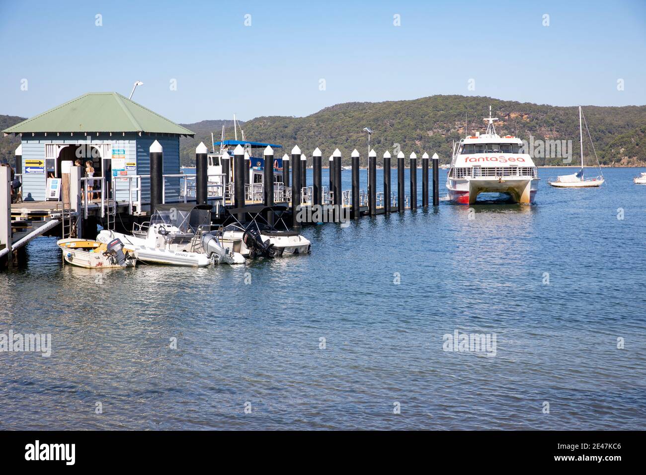 Ferry at Palm Beach wharf in Sydney,NSW,Australia Stock Photo
