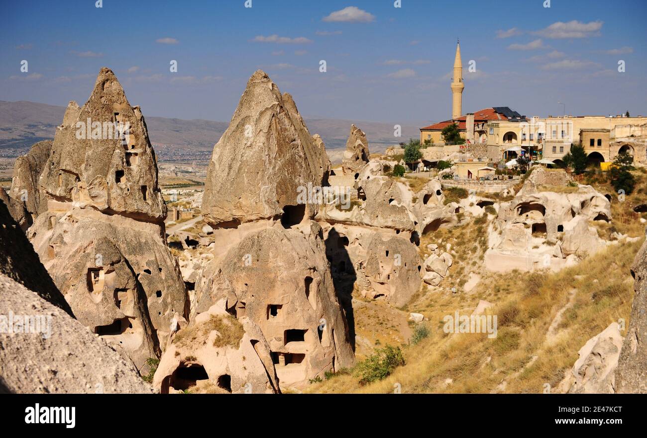 Scenic view of a village in Cappadocia, Turkey Stock Photo