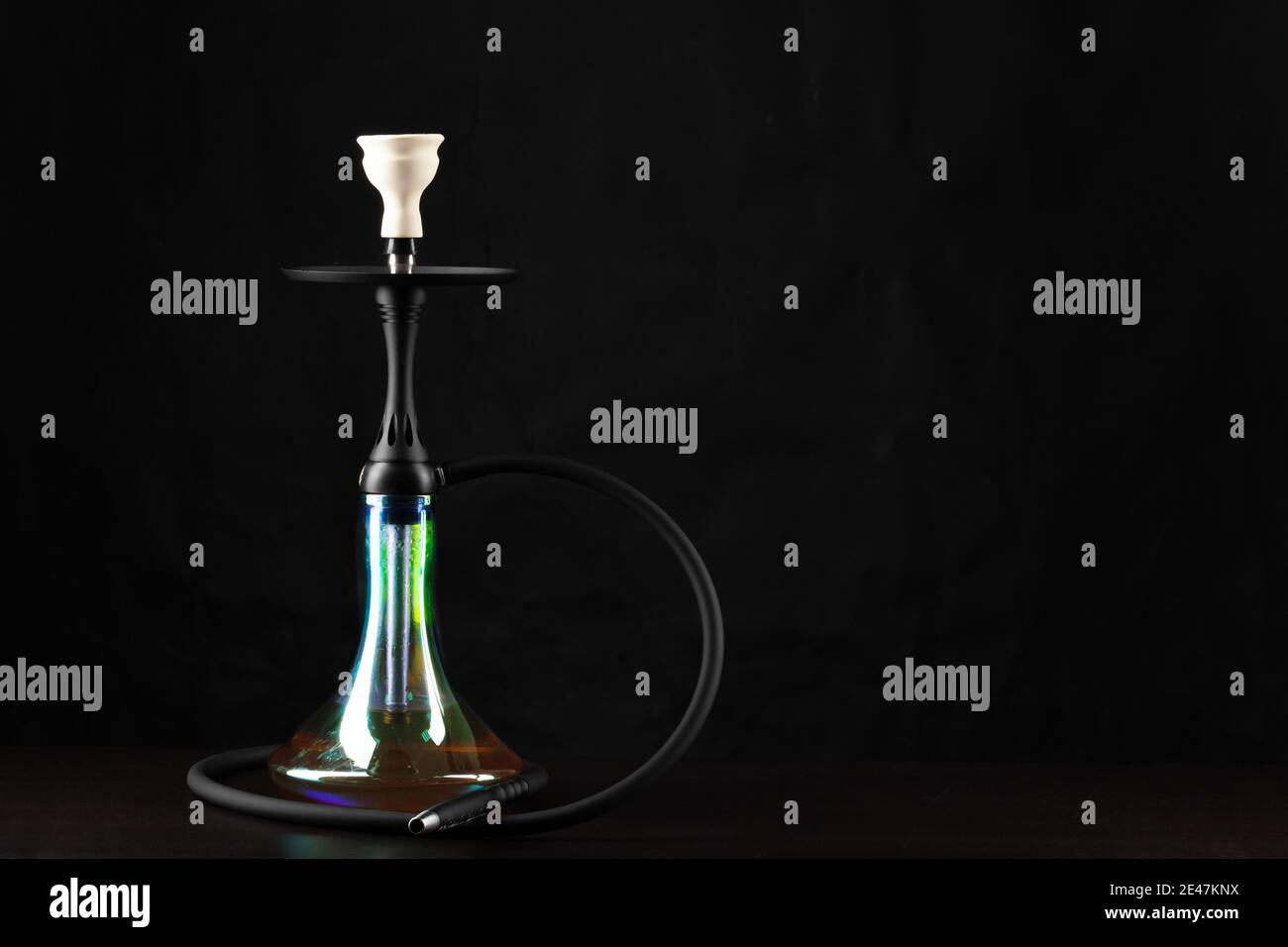 New hookah isolated on black background, copy space Stock Photo