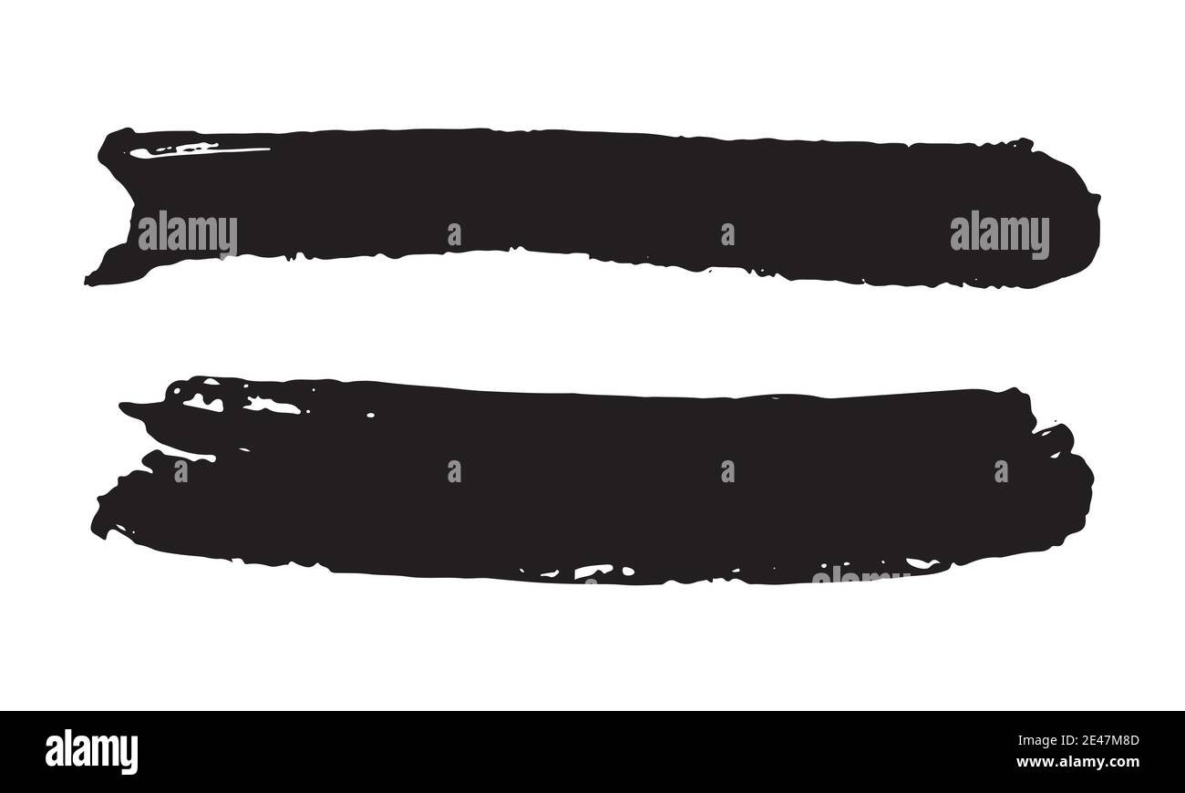 Brush strokes Set hand drawn grunge texture vector illustration ...