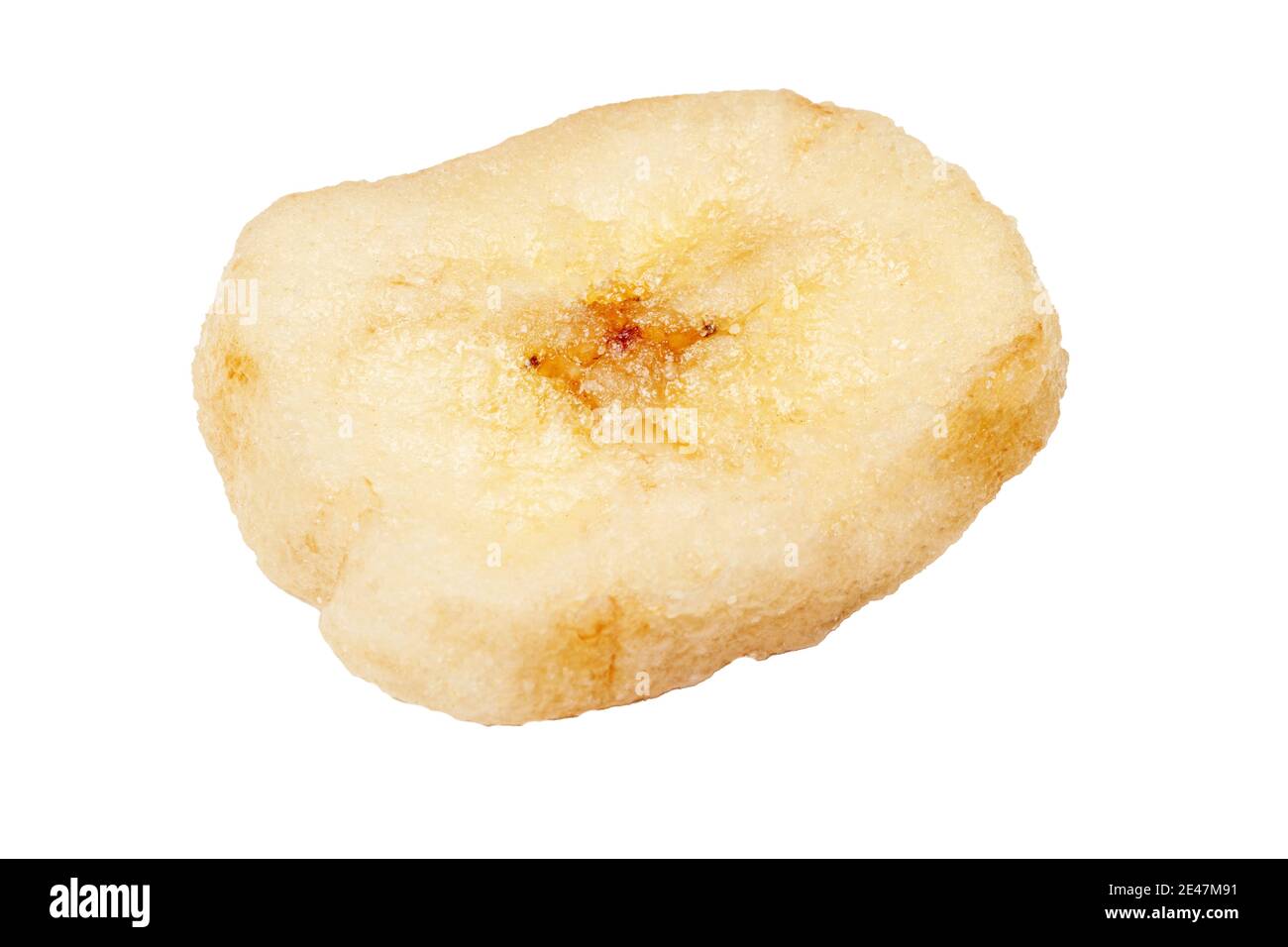 dry bananas fruit close up macro isolated on white background Stock