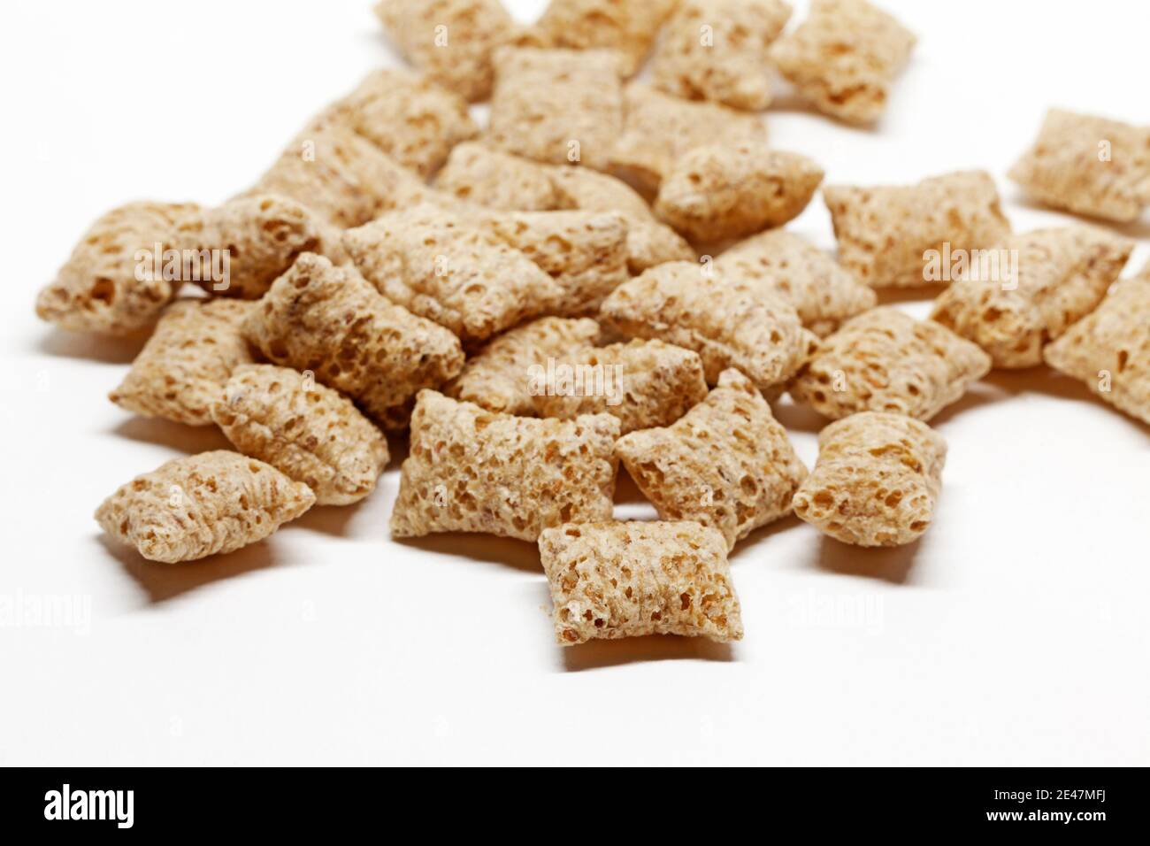 oat pillows for breakfast on white background Stock Photo