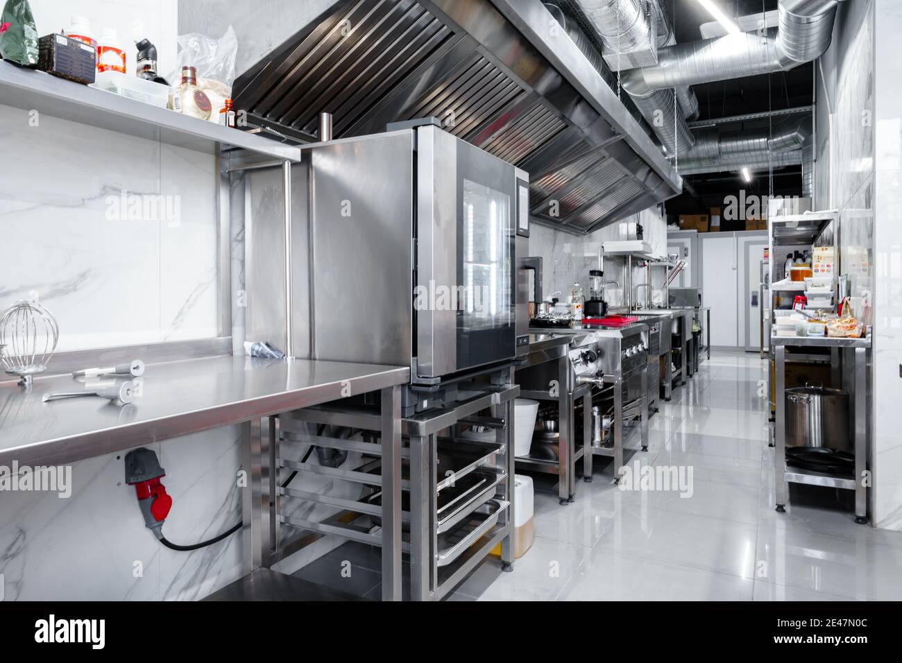 Kitchen appliances in professional kitchen in a restaurant Stock Photo ...