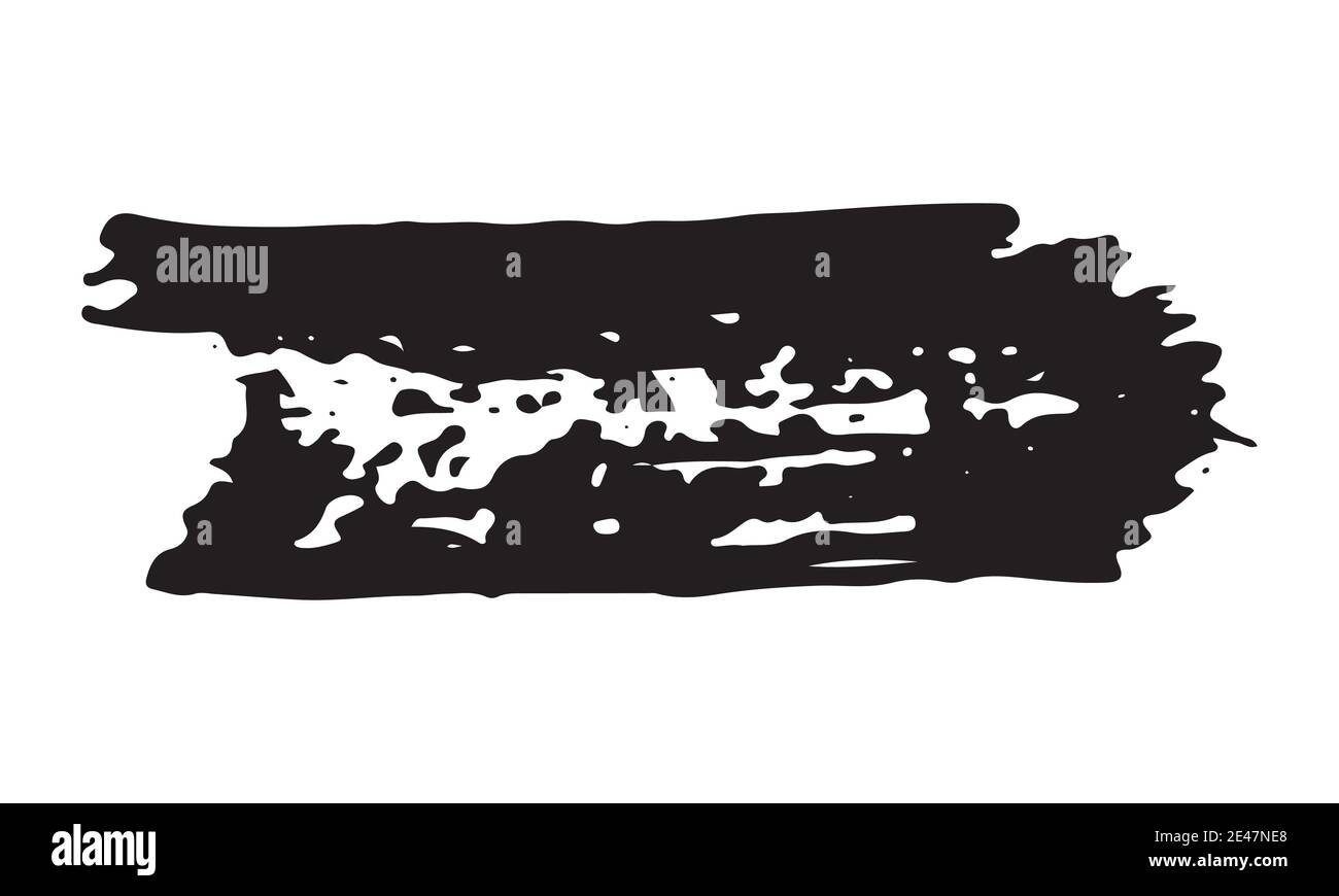 Brush stroke hand drawn grunge texture vector illustration isolated on ...