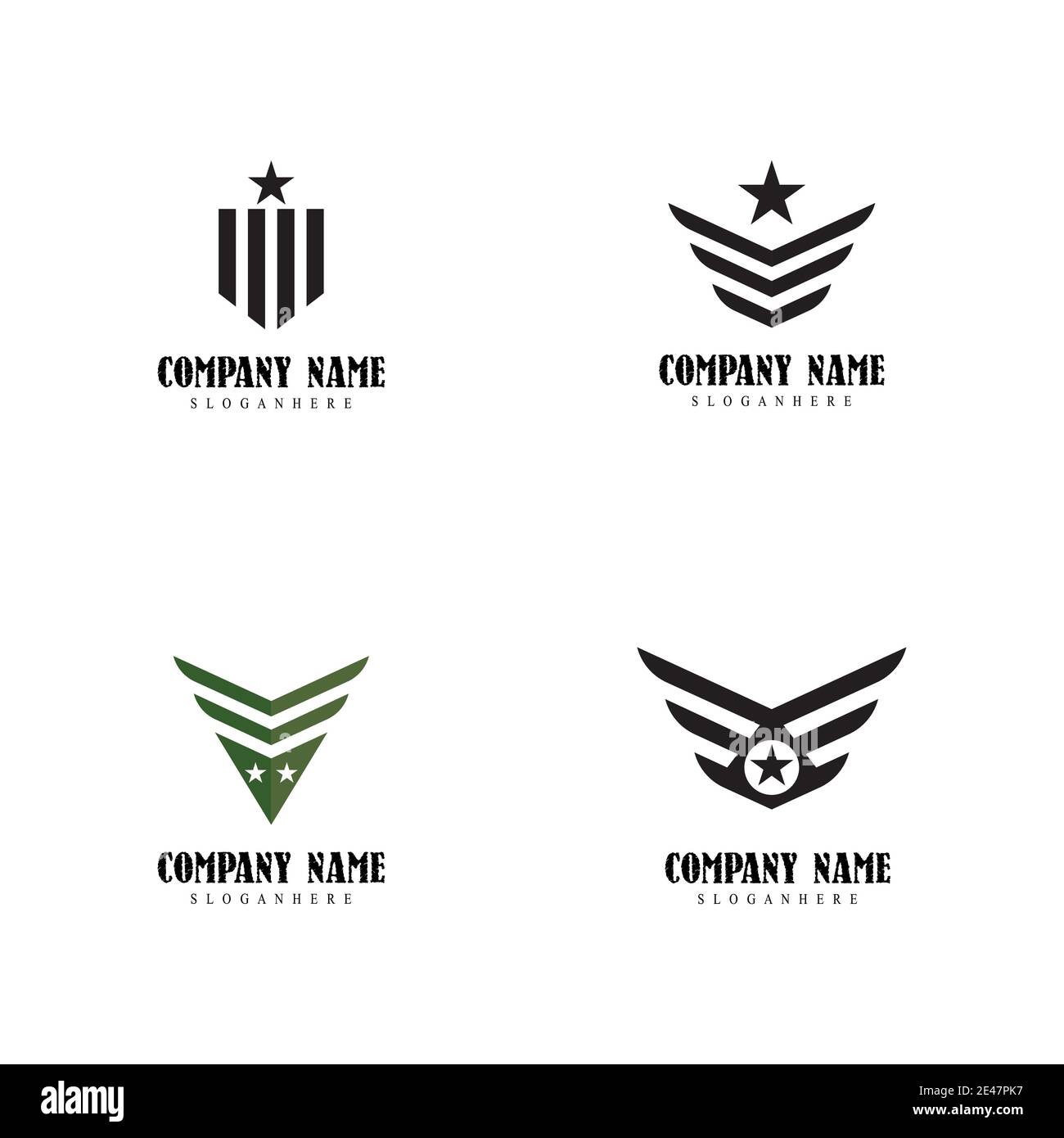 Set Military Wave Logo Template vector symbol nature Stock Vector