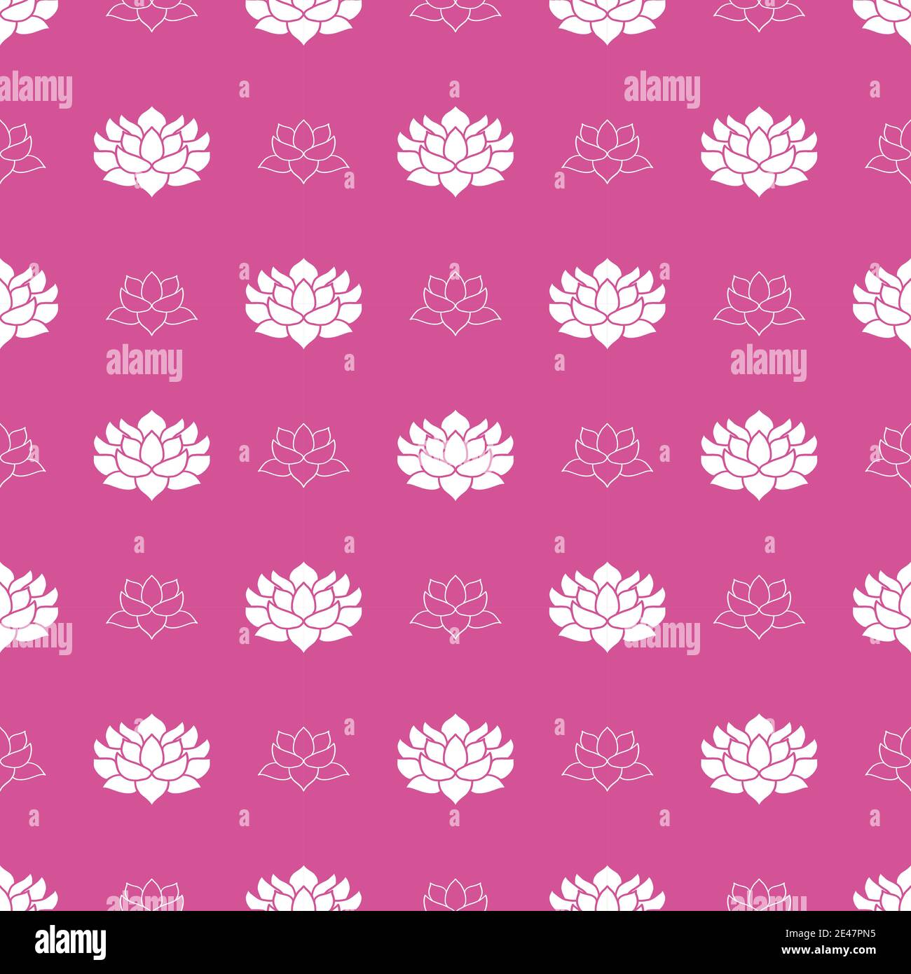 Lotus flower Seamless Pattern, Hand Drawn doodle background. Vector ...