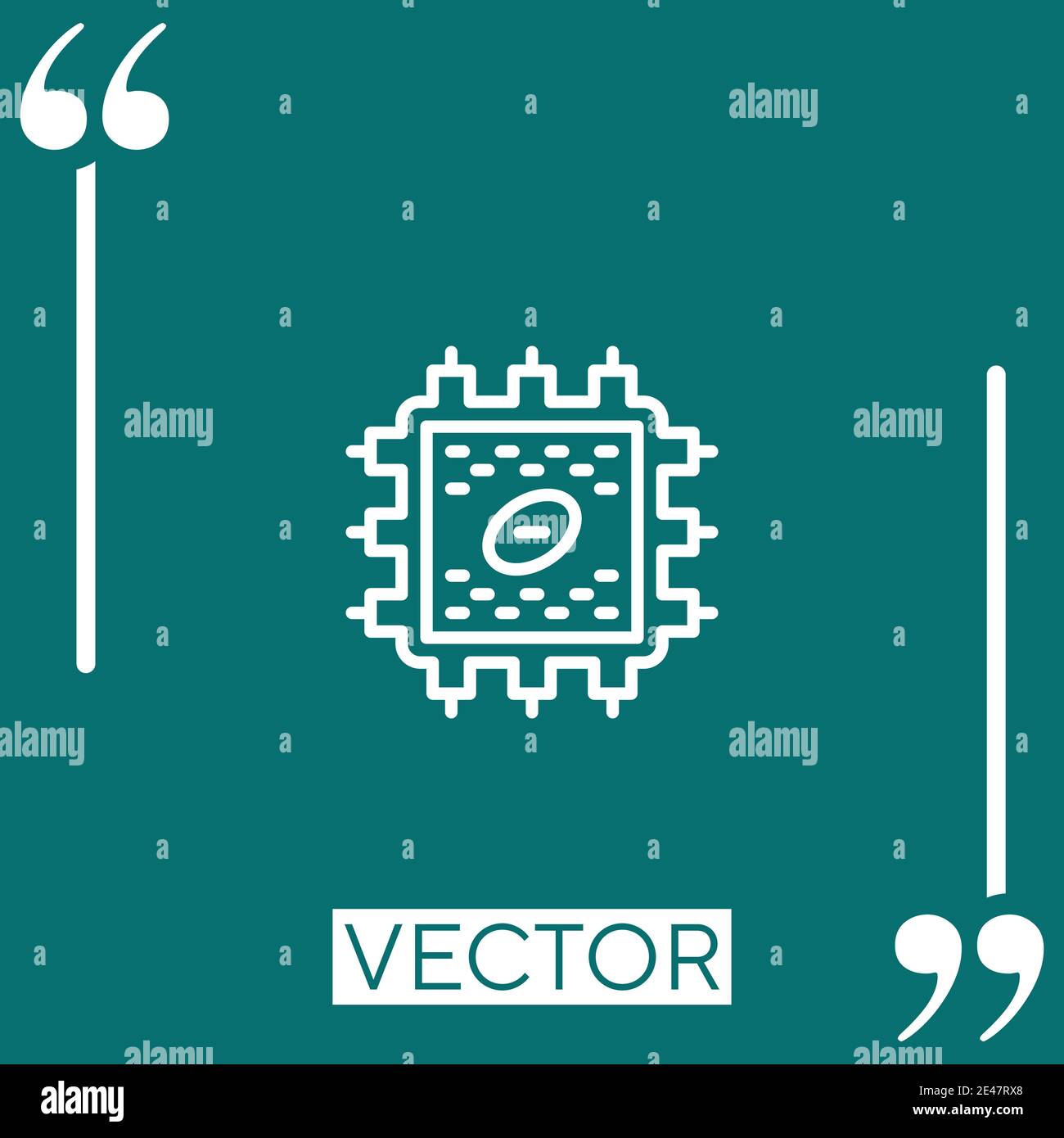 processor vector icon Linear icon. Editable stroke line Stock Vector