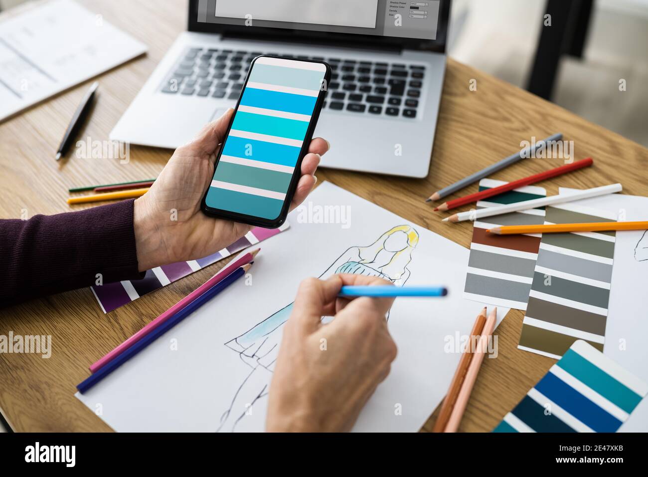 Fashion Designer Creative Design Sketch. Style And Creativity Stock Photo