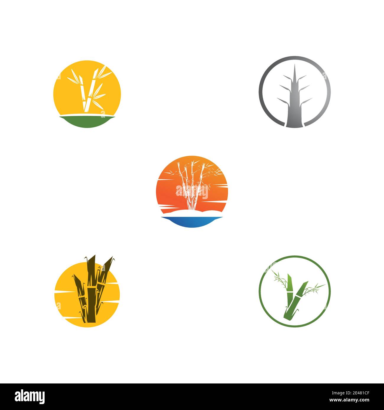 Bamboo Logo Template vector icon illustration design Stock Vector