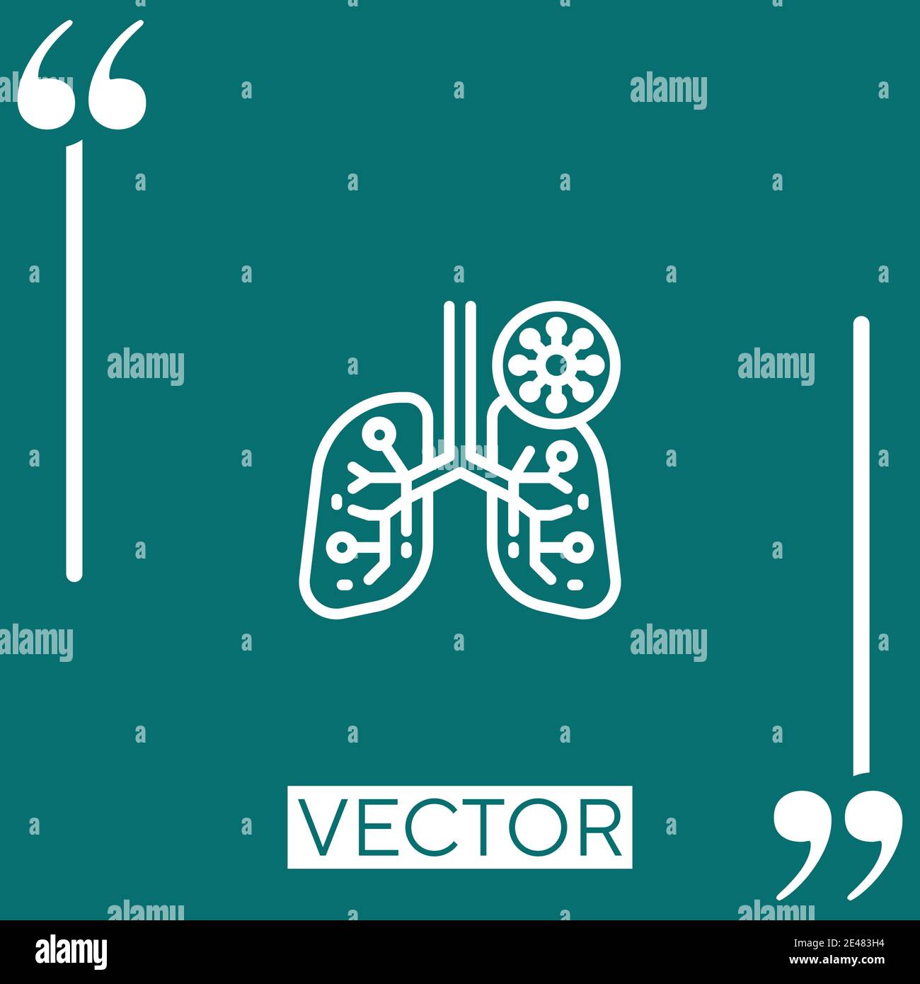 lungs vector icon Linear icon. Editable stroke line Stock Vector Image ...