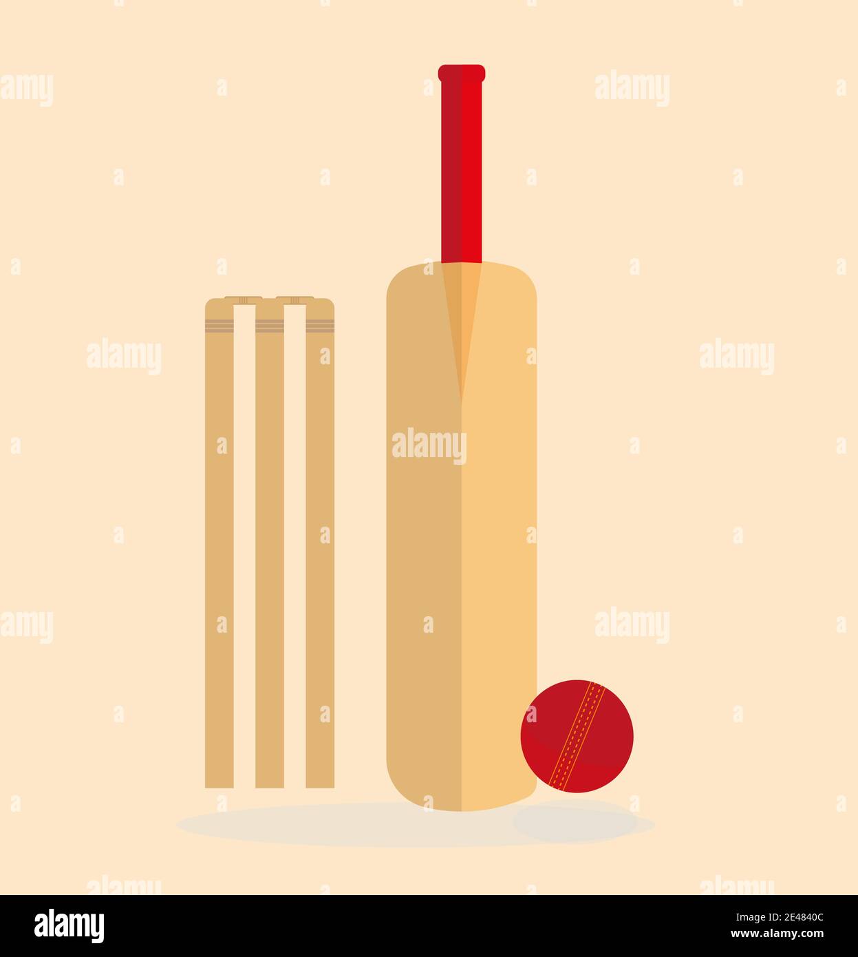 Cricket equipment flat vector illustration isolated on light background Stock Vector
