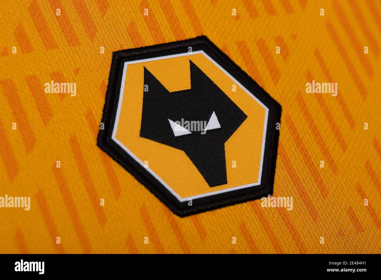 Close up of Wolverhampton Wanderers FC kit 2020/21 Stock Photo - Alamy