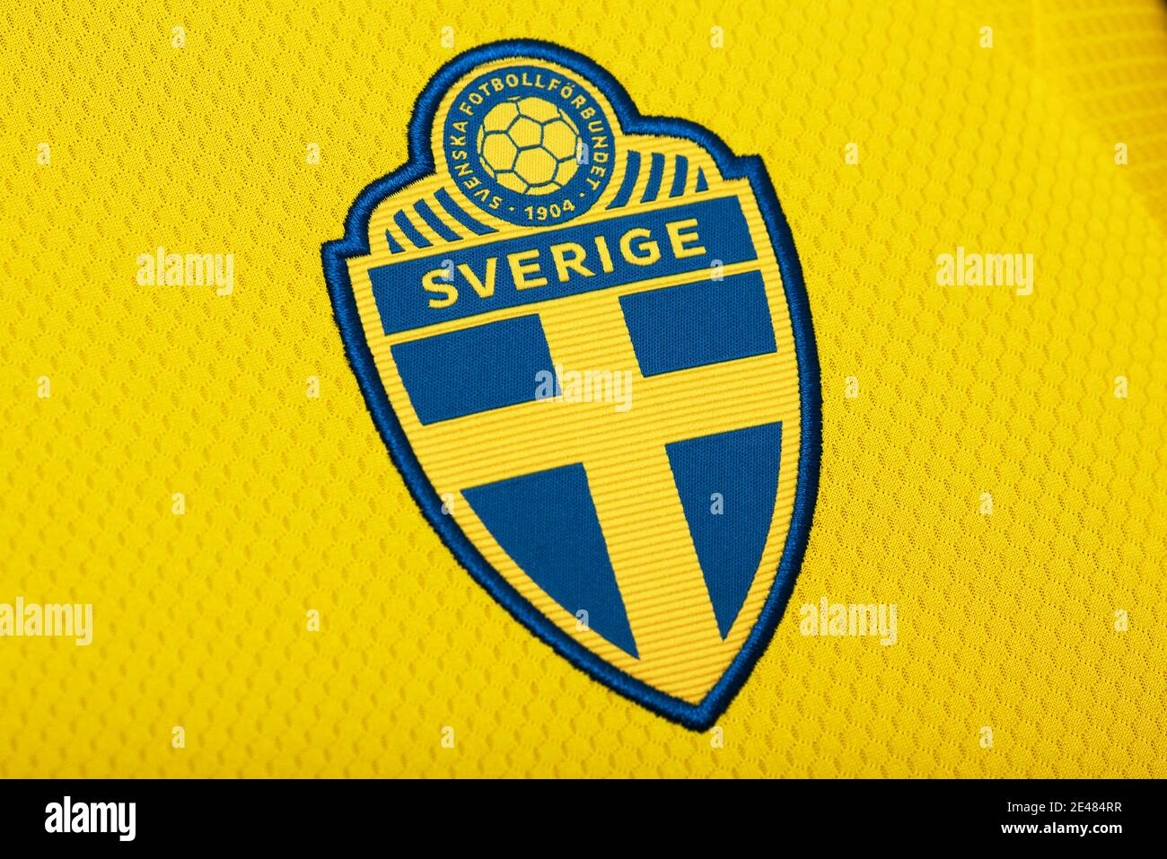 Close up of Swedish National football team badge Stock Photo Alamy