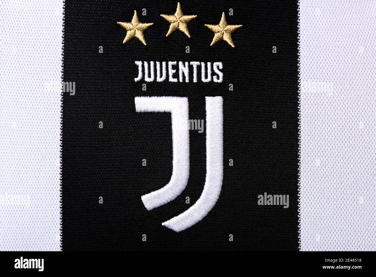 Close up of Juventus FC kit Stock Photo