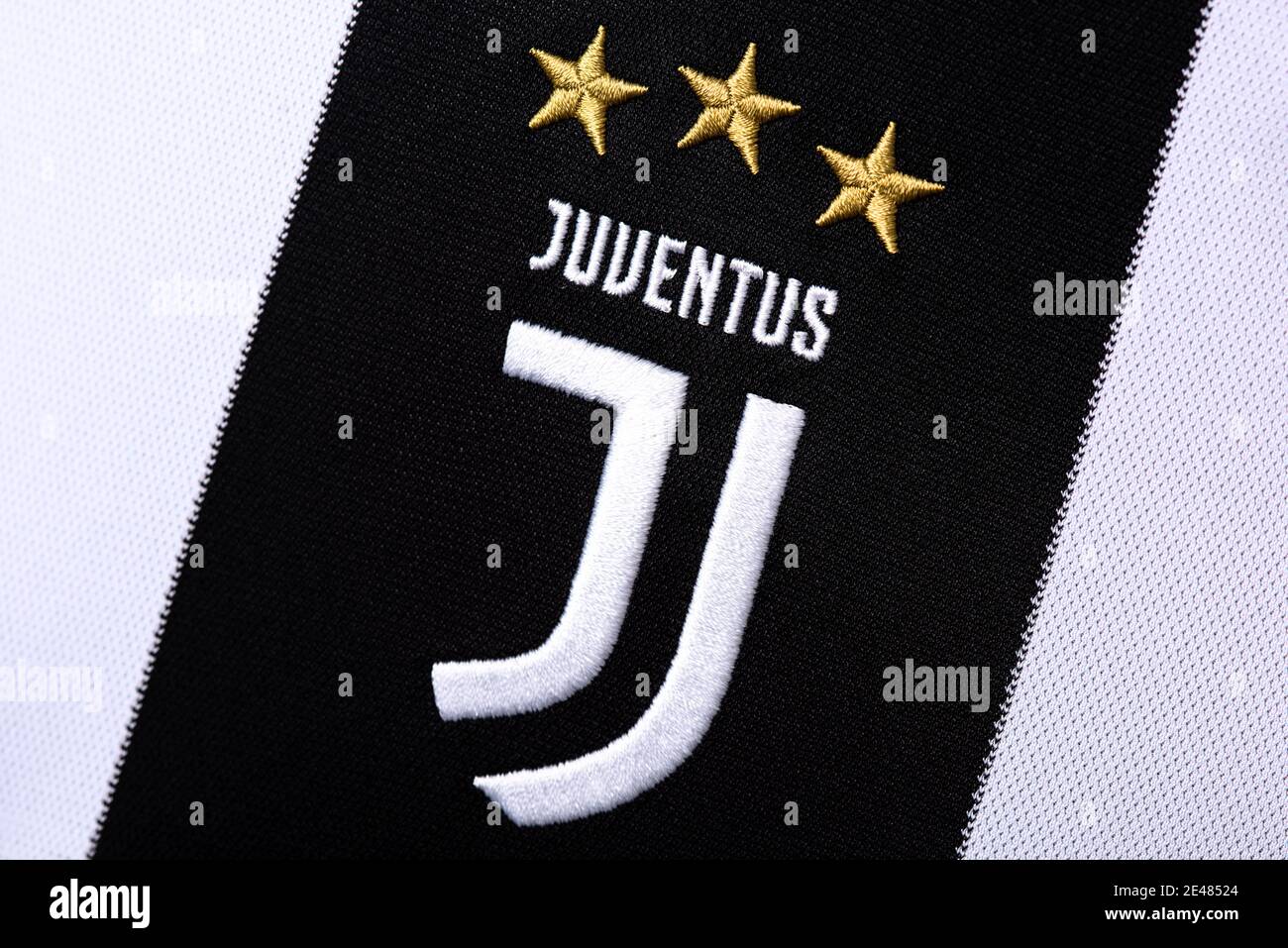 Close up of Juventus FC kit Stock Photo