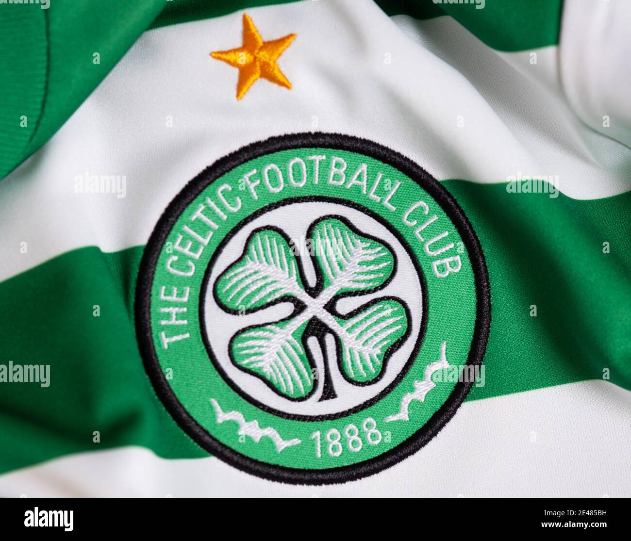 Close up of Celtic FC badge Stock Photo