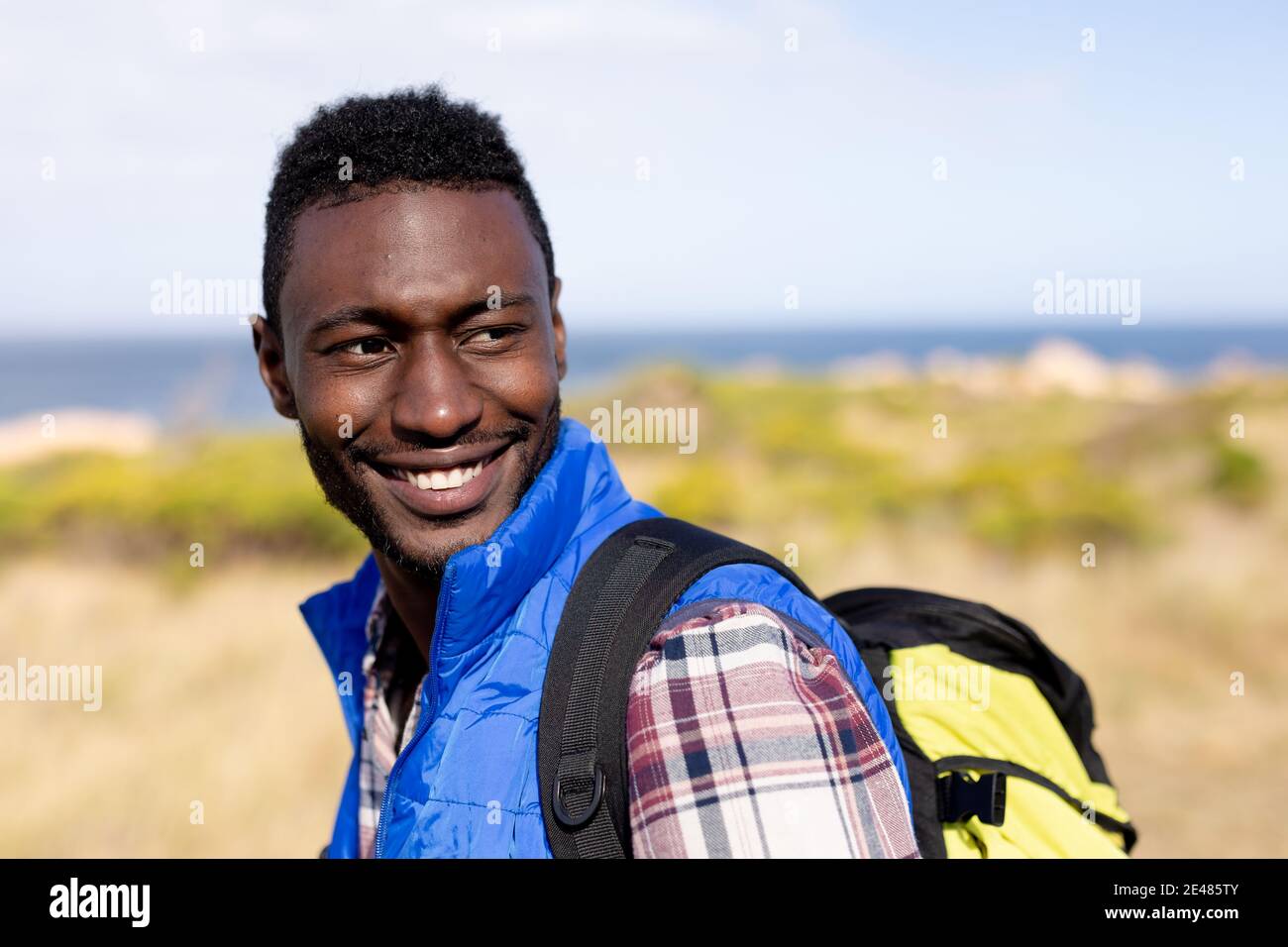 African american man hiking coast hi-res stock photography and images ...