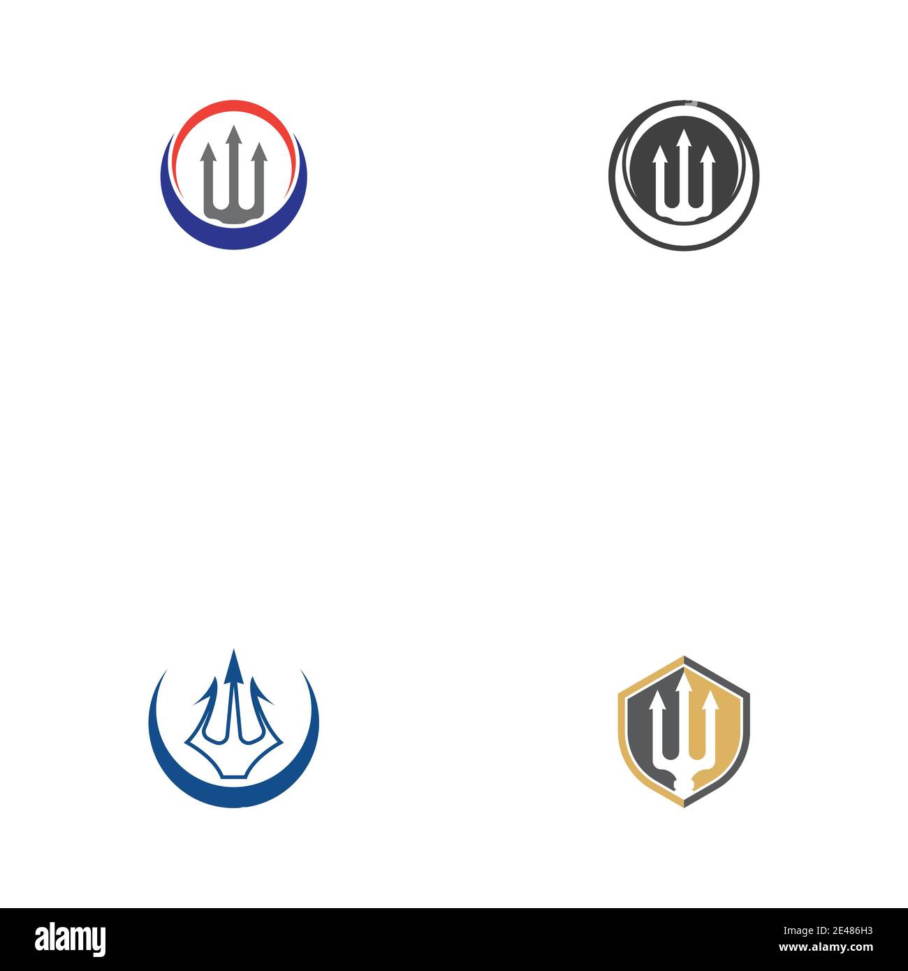 Set Trident Logo Template vector icon illustration design Stock Vector