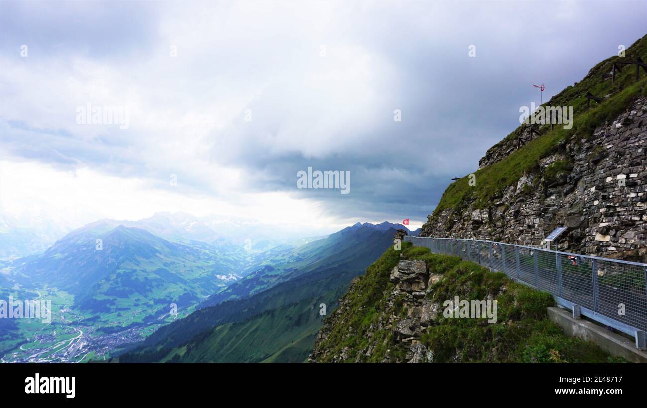 Storm clouds at the Niesen in Switzerland Stock Photo