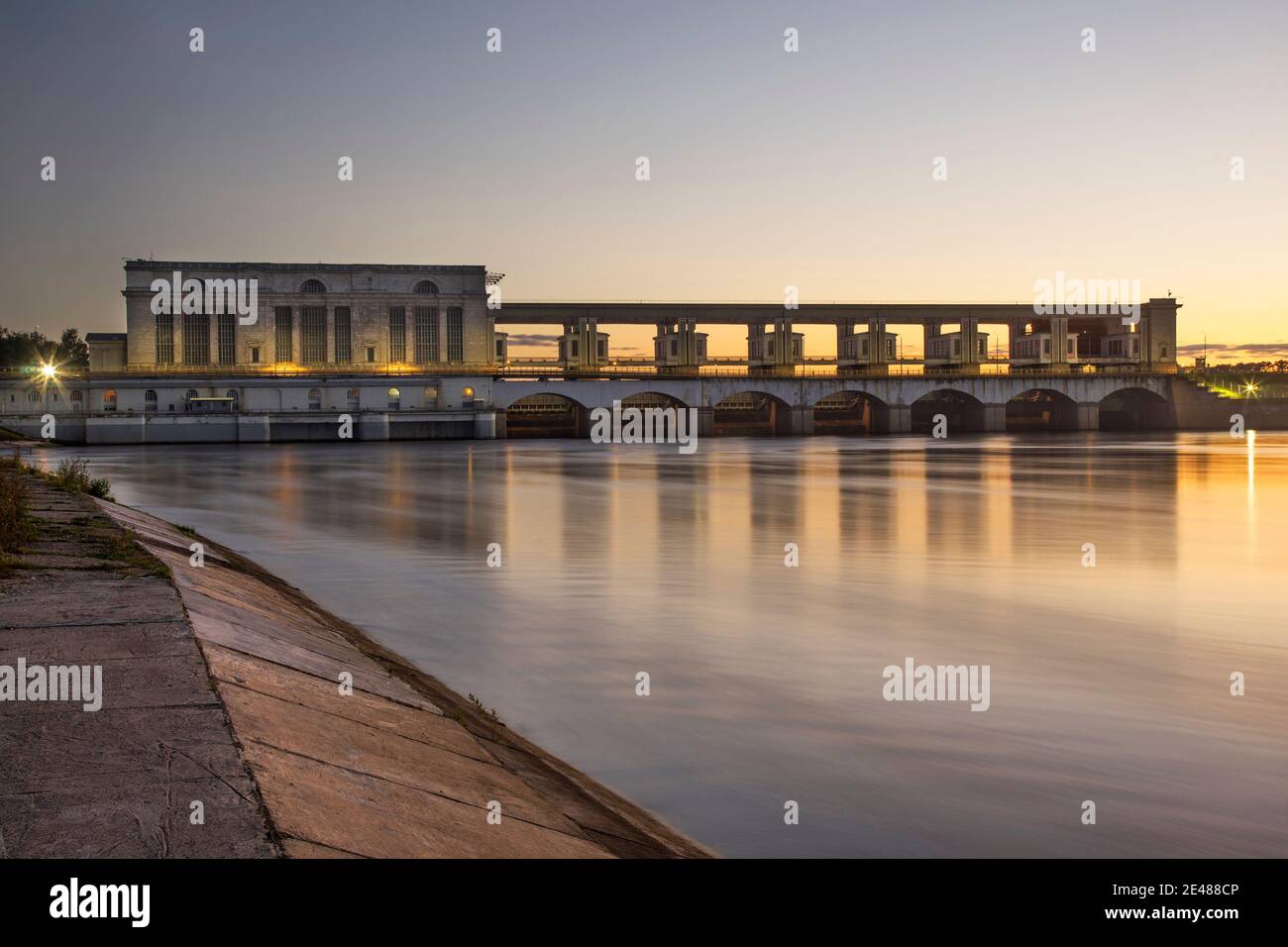 Hydroelectric station in Uglich. Russia Stock Photo