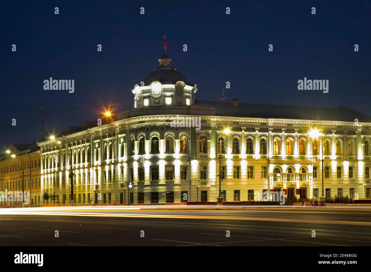 Building of government of Tver region at square of Mikhail Yaroslavich Tverskoy in Tver. Russia Stock Photo