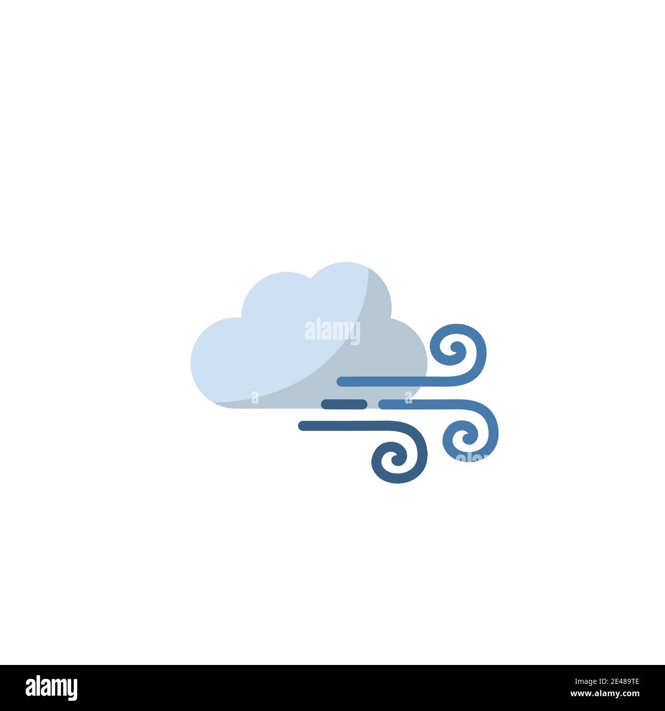 Strong wind and cloud. Flat color icon. Isolated weather vector ...