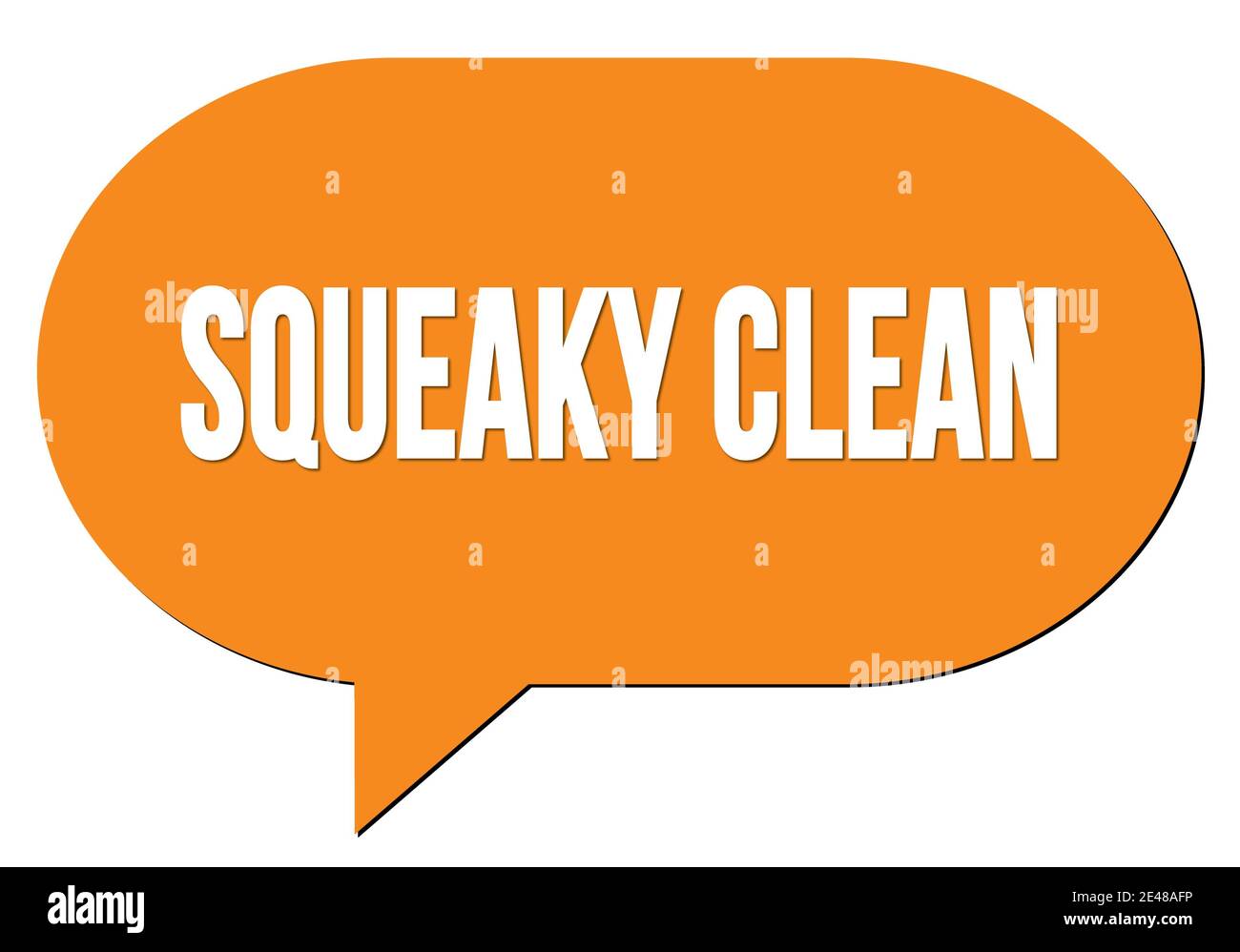 SQUEAKY CLEAN text written in an orange speech bubble stamp Stock Photo