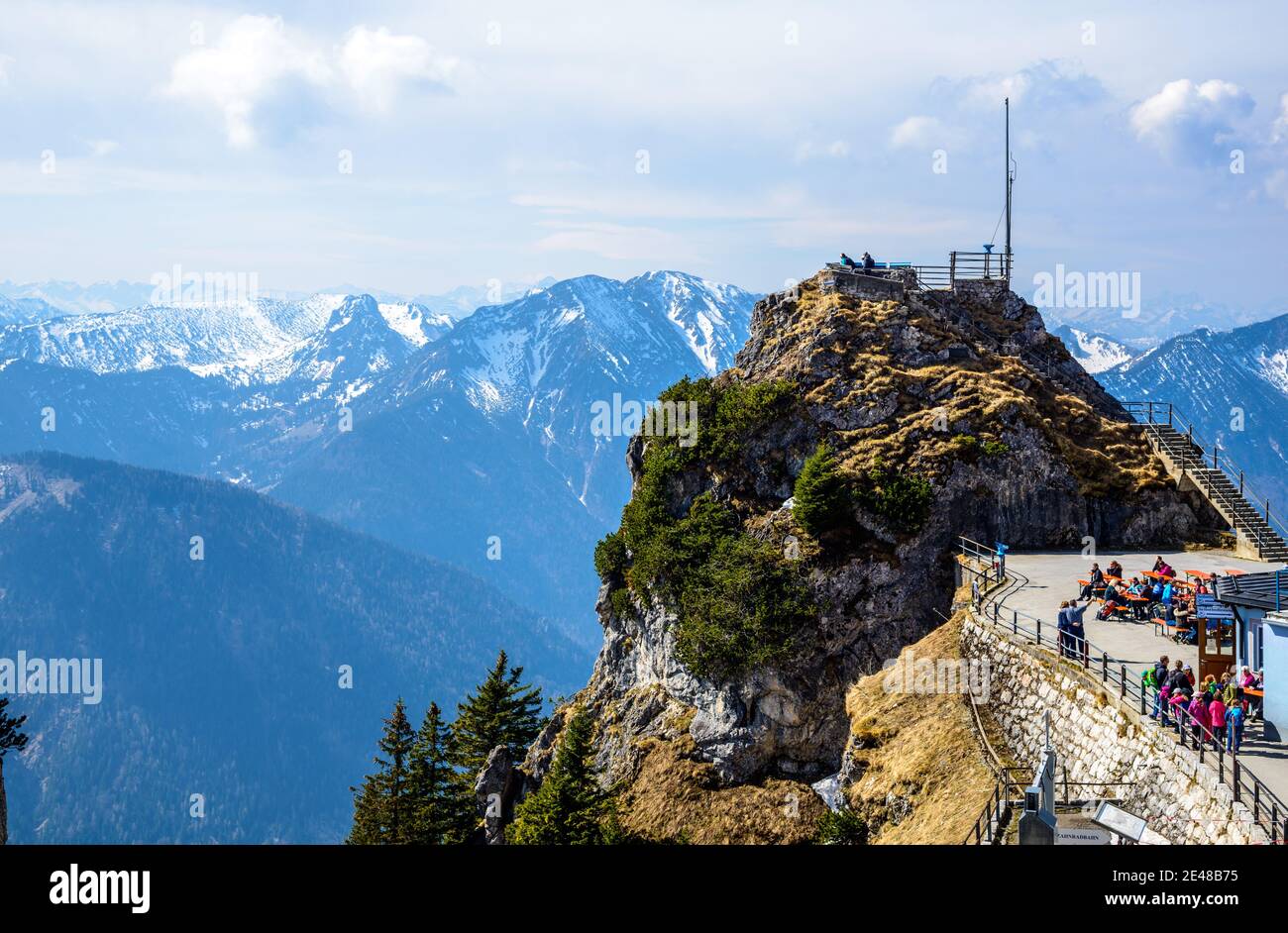 View from Wendelstein mountain by Bayrischzell. Bayern (Bavaria), Germany. Stock Photo