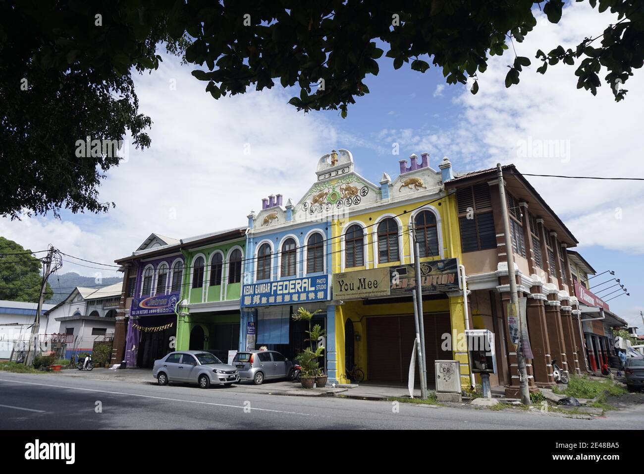 heritage colonial shop house in Perak, Malaysia Stock Photo