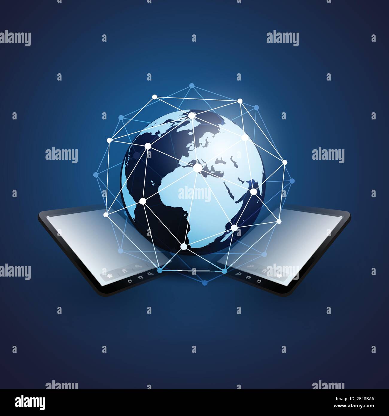 Cloud Computing Design Concept with Earth Globe and Tablet PC - Digital ...
