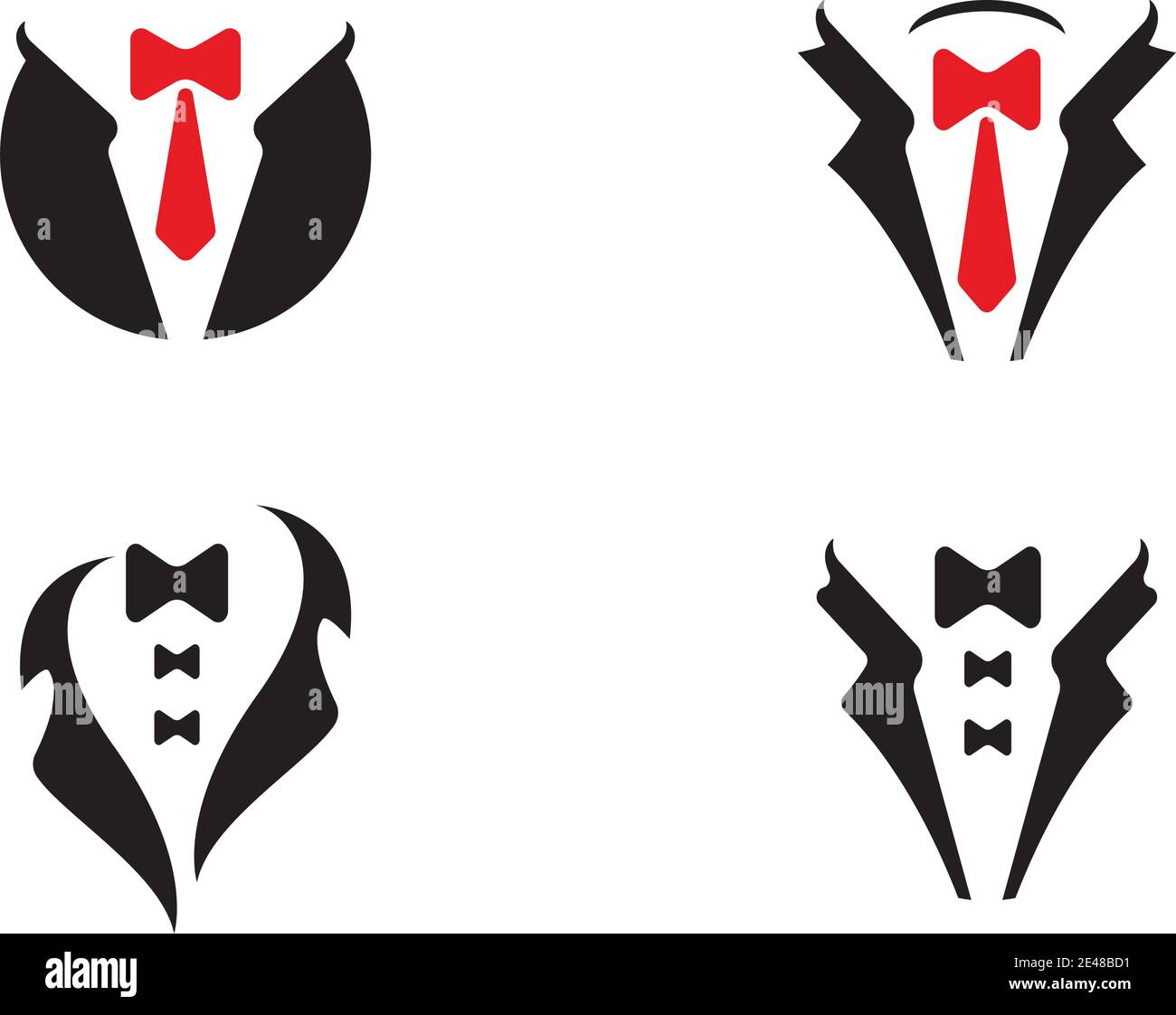 Tuxedo logo vector template ilustration Stock Vector