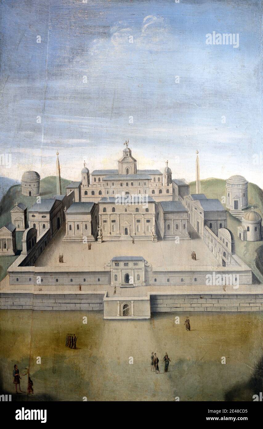 The Capitole, Capitolium or Capitoline Hill Rome Italy. c17th Wall Painting or Wall Panel in the Palais de la Berbie Albi France Stock Photo