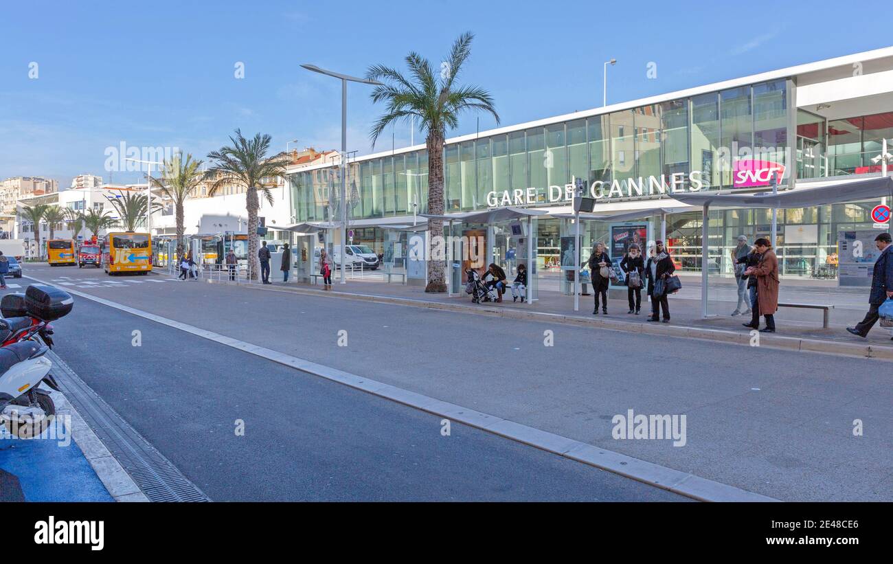 Cannes, France February 1, 2016 Sncf Train Station Gare Building in