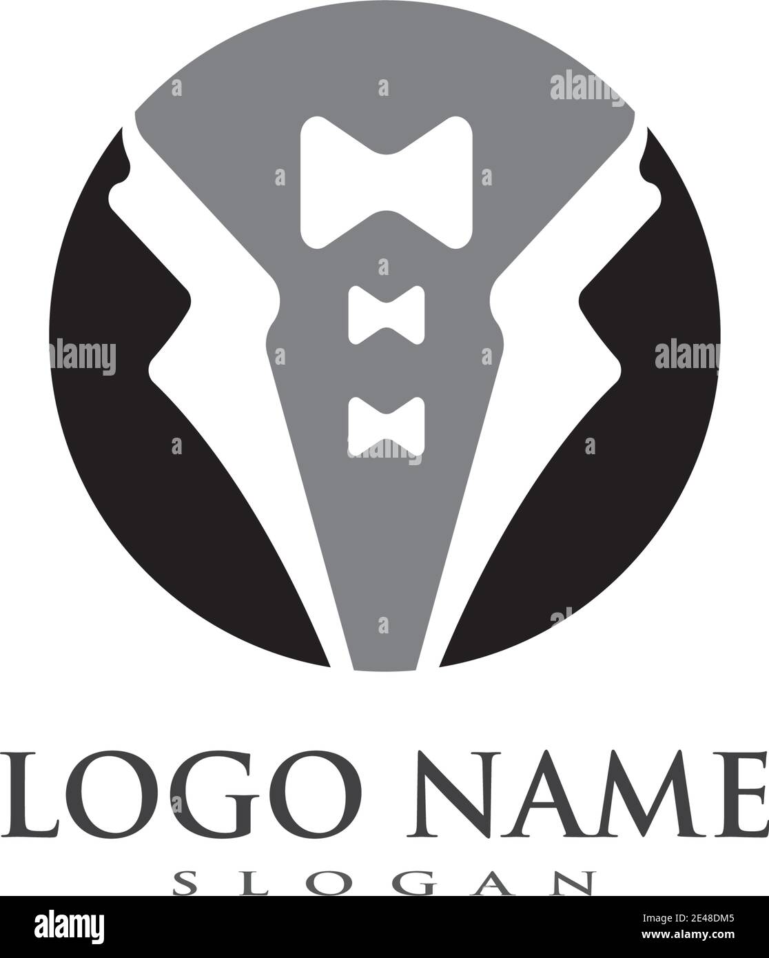Tuxedo logo vector template ilustration Stock Vector