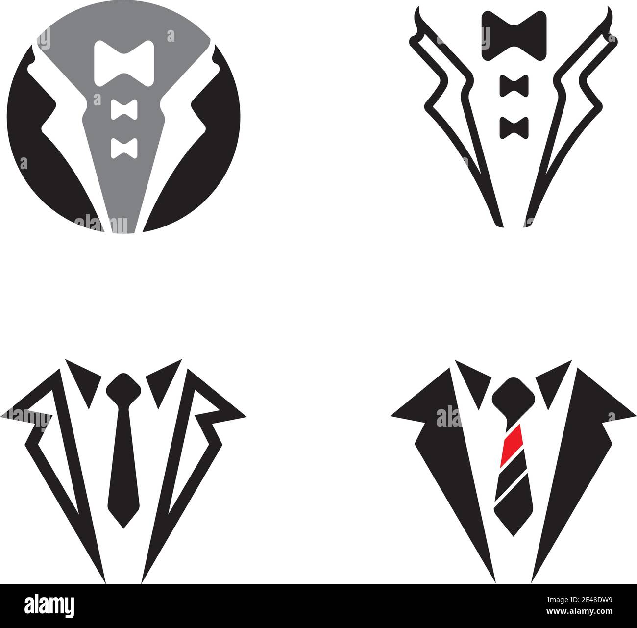 Tuxedo logo vector template ilustration Stock Vector