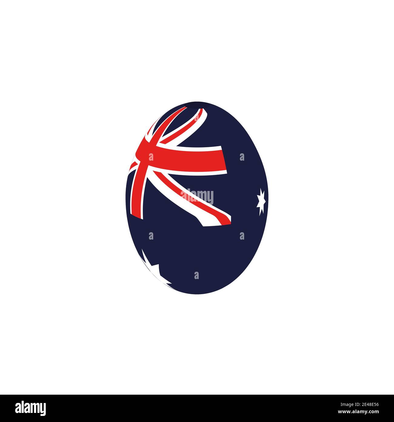 Easter egg in the colors of the flag of Australia. Stock Vector