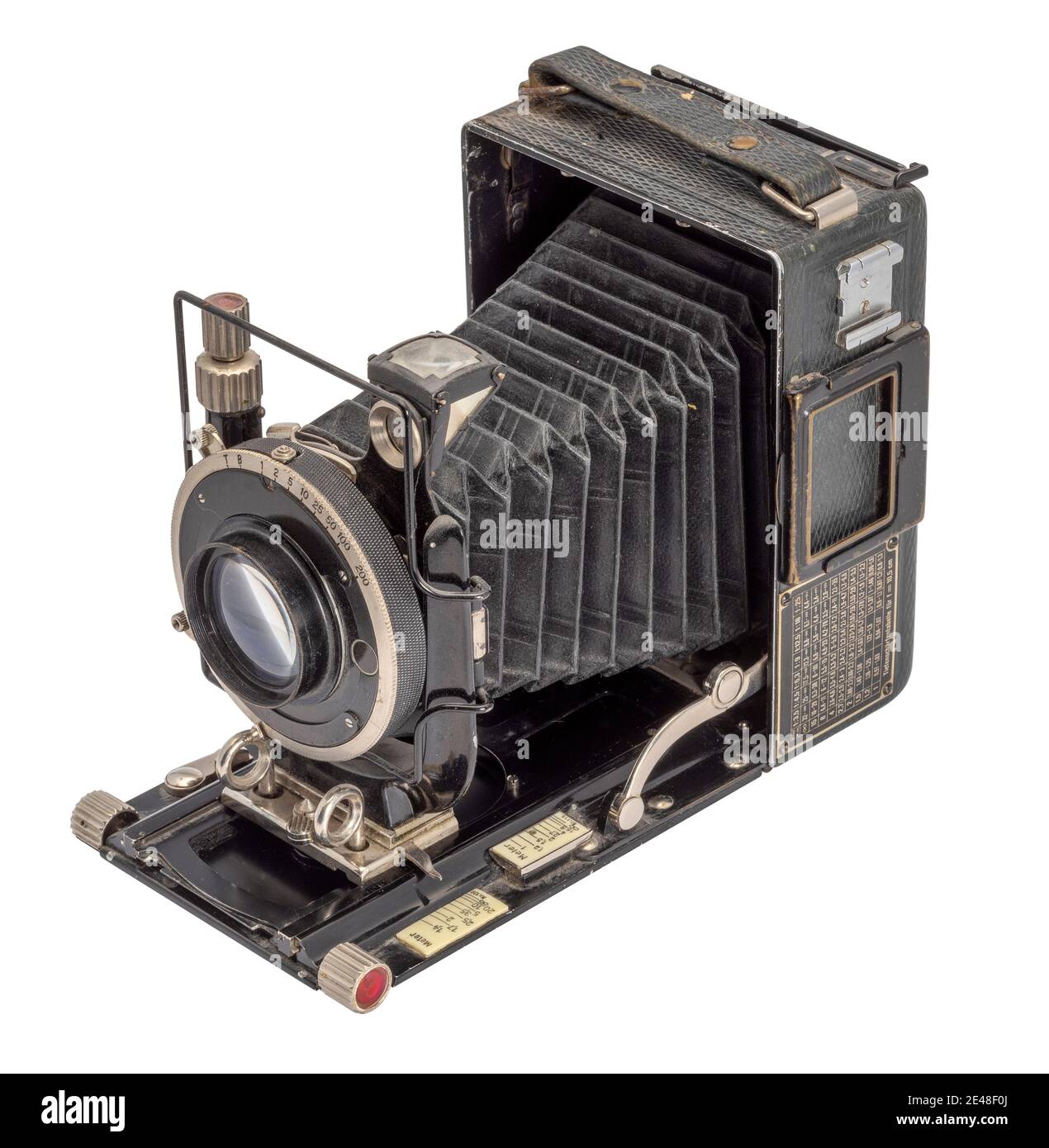 historic folding camera isolated in white back Stock Photo Alamy