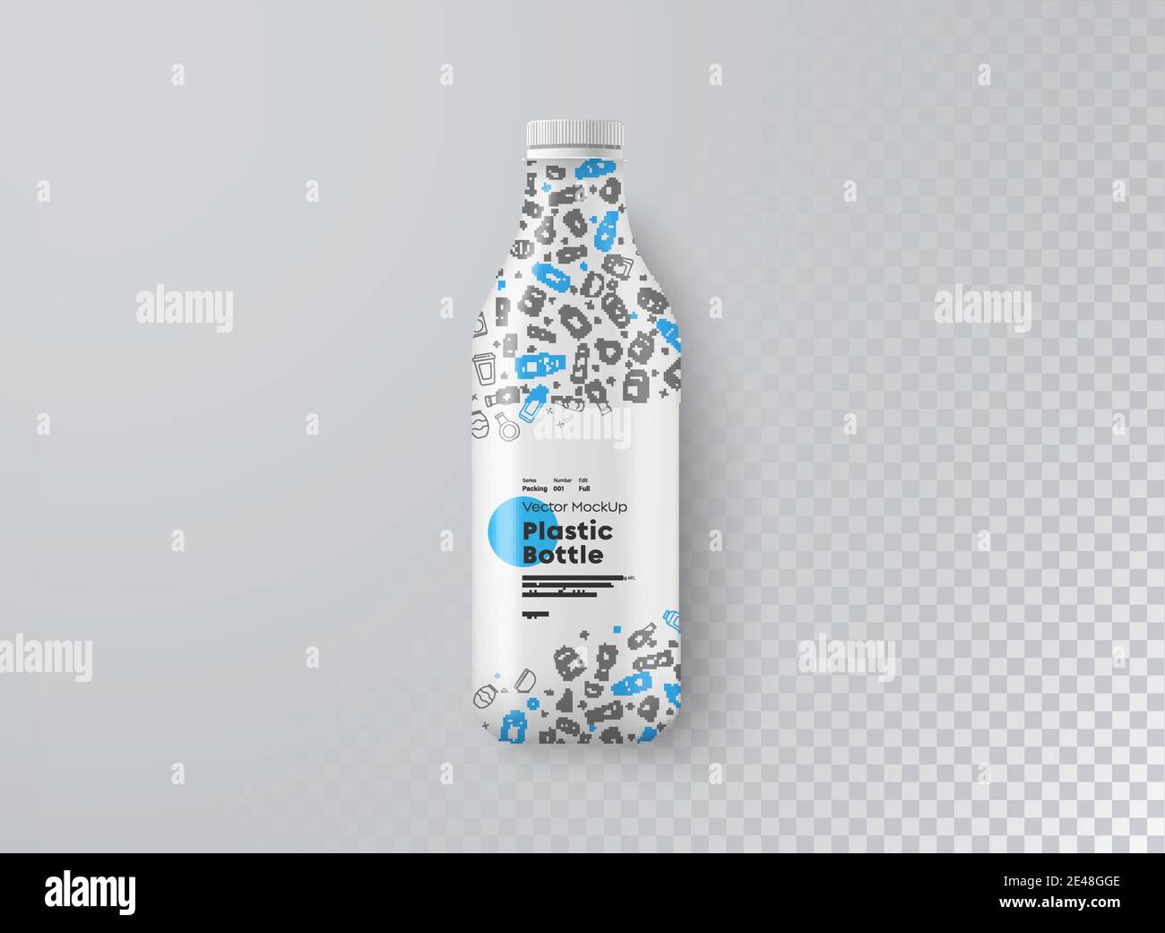 Download Vector Realistic Mockup Of White Plastic Bottle Top View Universal Template For Milk Kefir Or Other Beverages Isolated On White Background With Sha Stock Vector Image Art Alamy