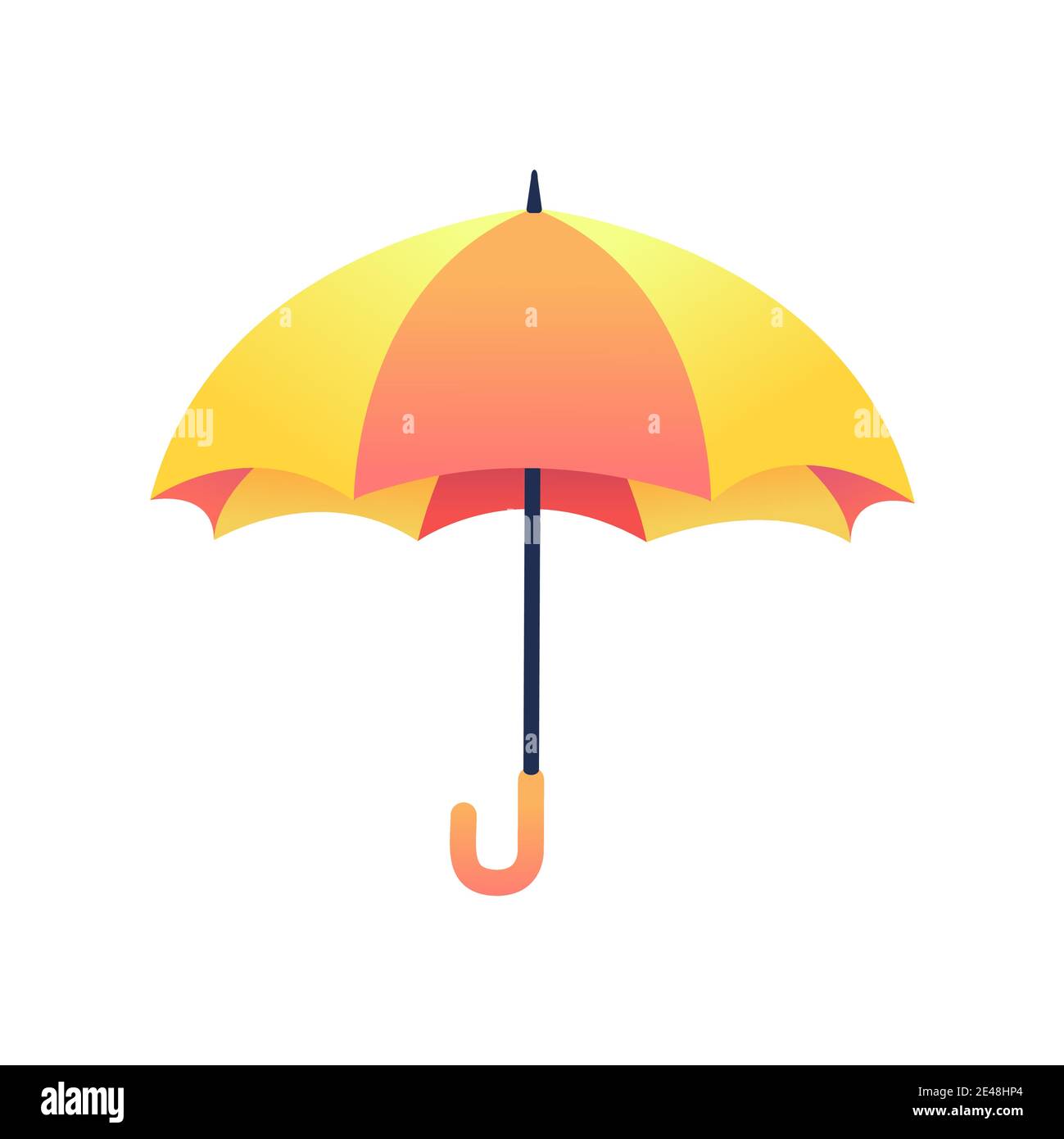 Yellow umbrella icon isolated on white background. Stock Vector