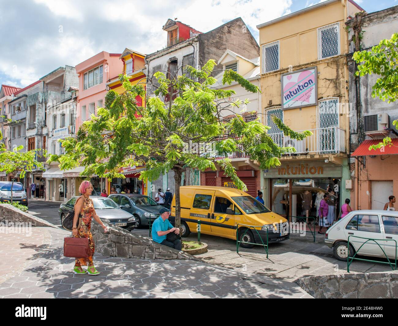 Urban scene from Fort de France in Martinique. Martinique is a French
