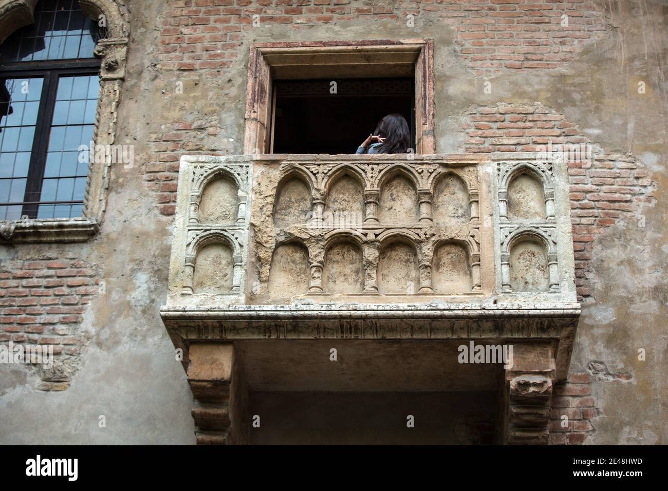 Juliet balcony in Verona. Romeo and Juliet is a tragedy written by ...