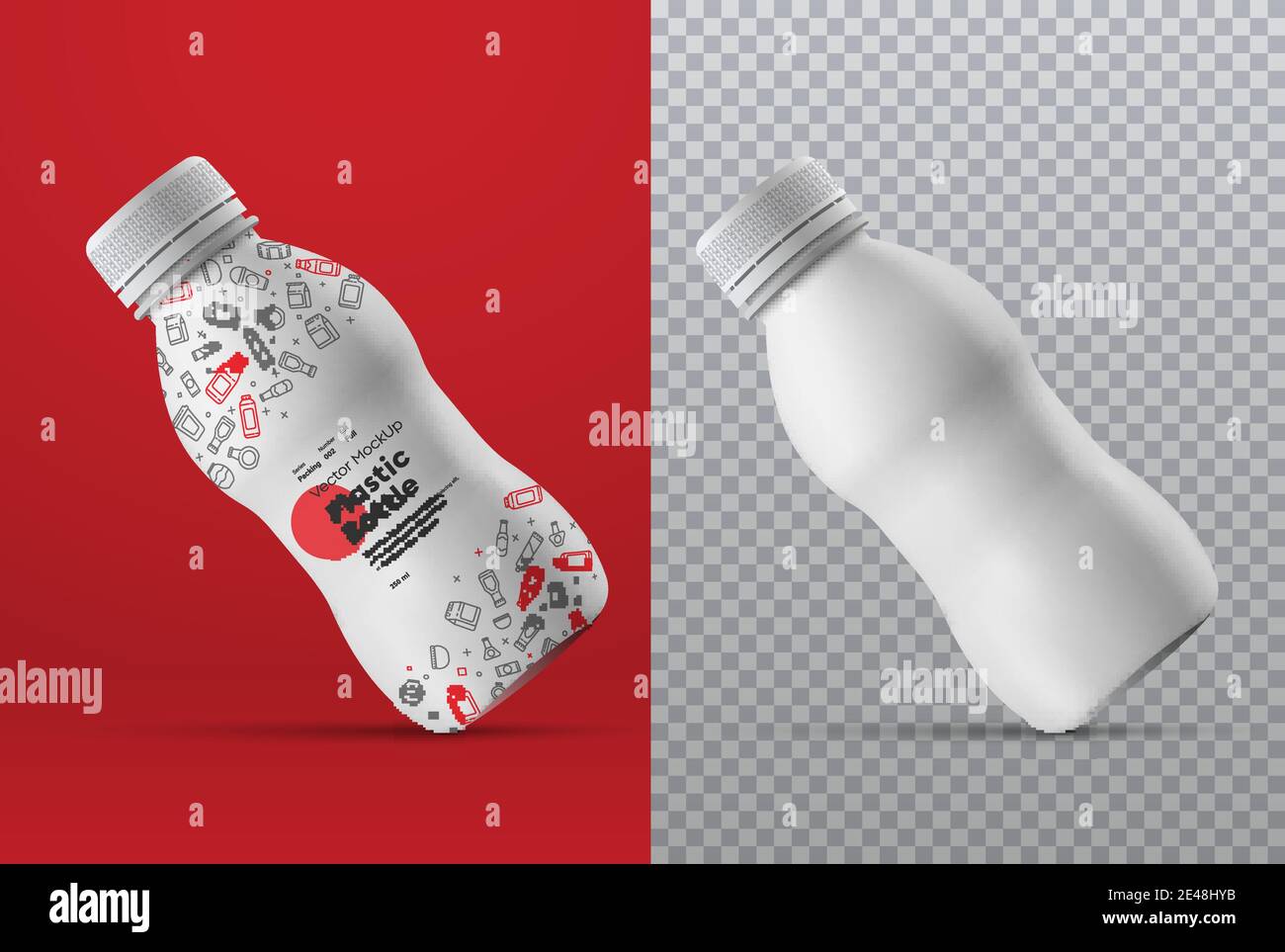 Realistic Mockup Of A White Plastic Small Bottle Of 250 Or 330 Ml Standing At An Angle Universal Template For The Presentation Of The Design Of Packa Stock Vector Image Art Alamy
